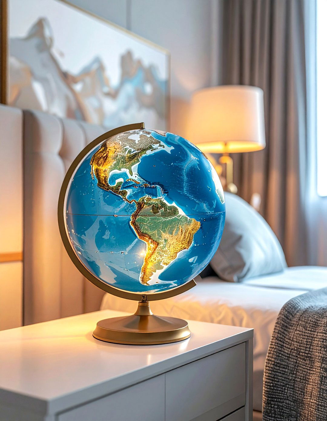 Illuminated World Globe - 30 globe decor ideas