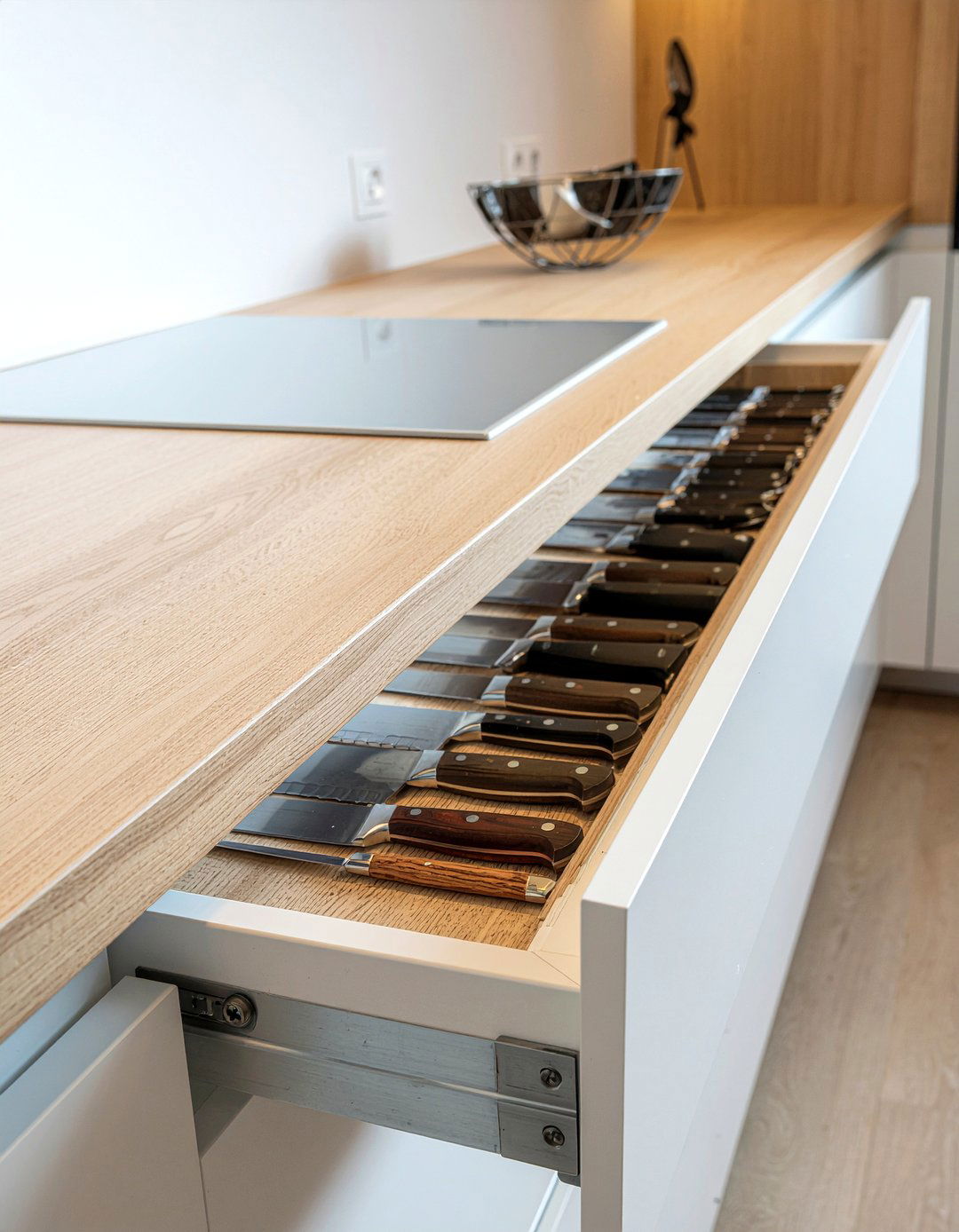 In Drawer Knife Block - 30 deep drawer kitchen ideas