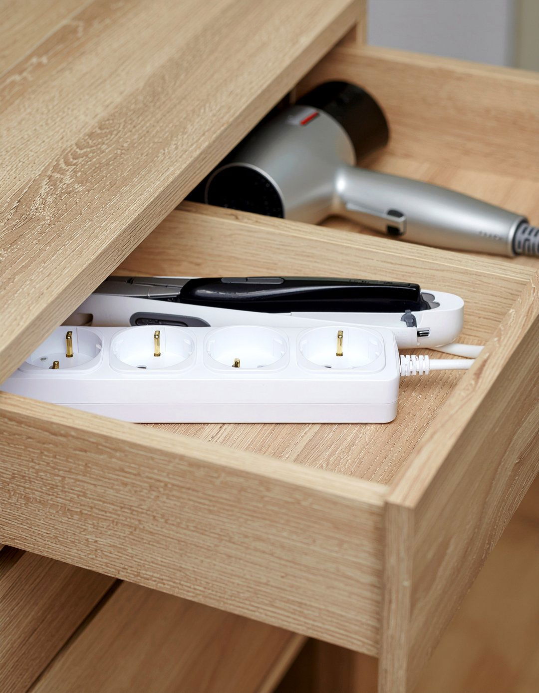 In drawer electrical outlet - 30 bathroom electrical ideas