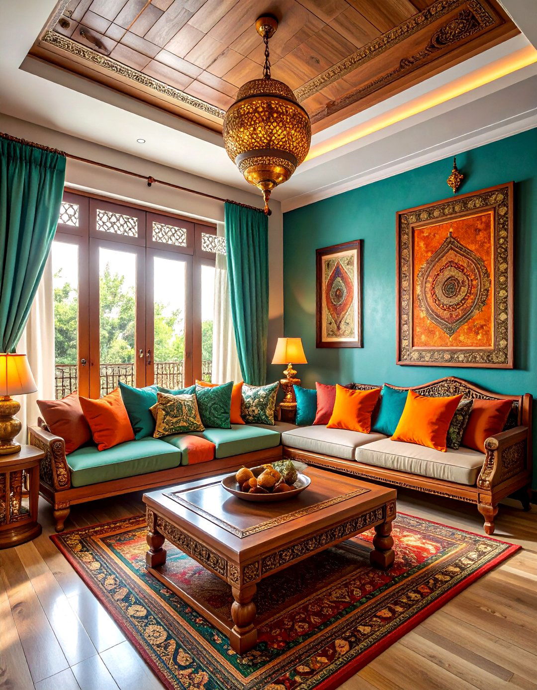 Indian ethnic living area - 30 global decor ideas