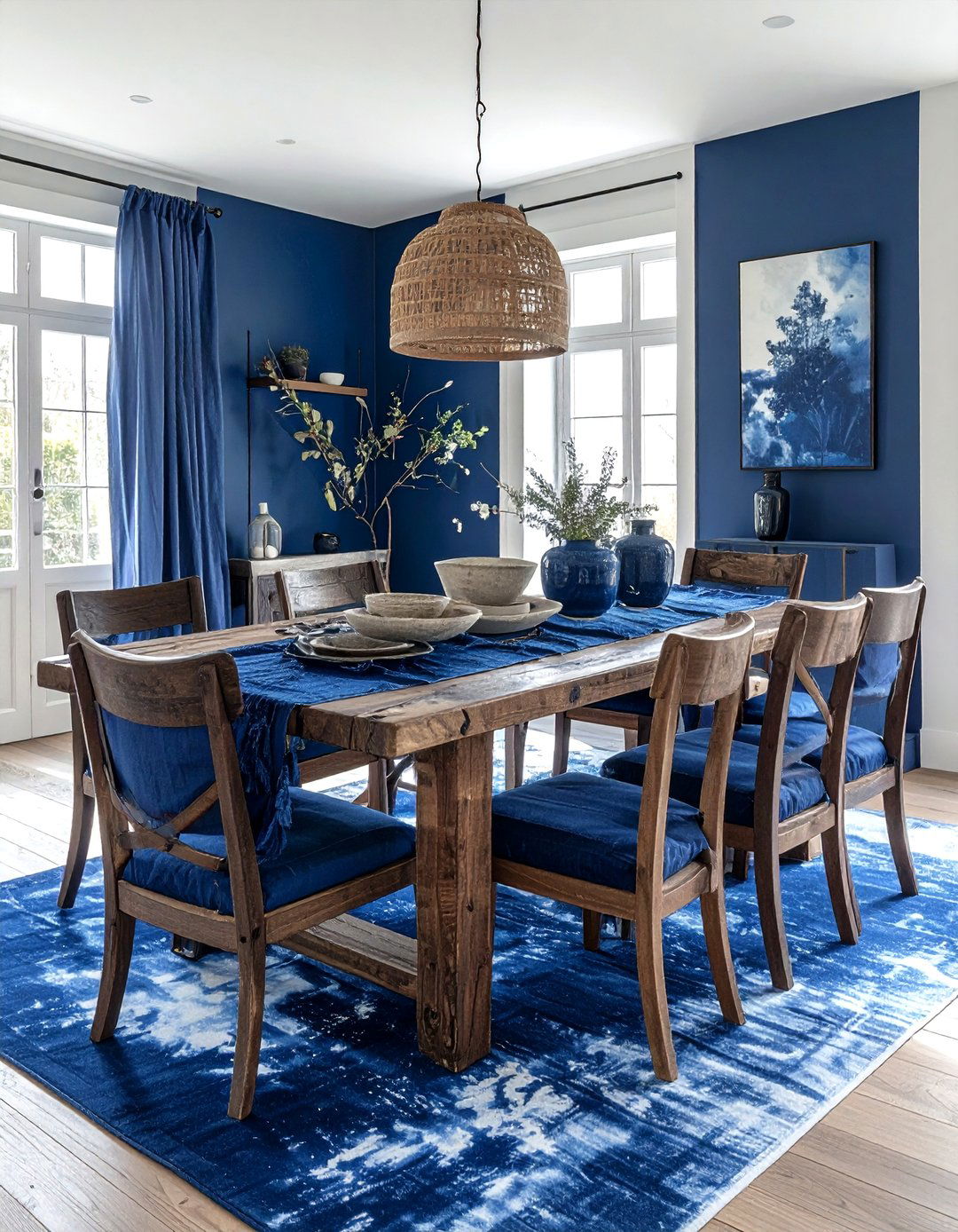 Indigo Blue Dining Room - 30 blue dining room design ideas