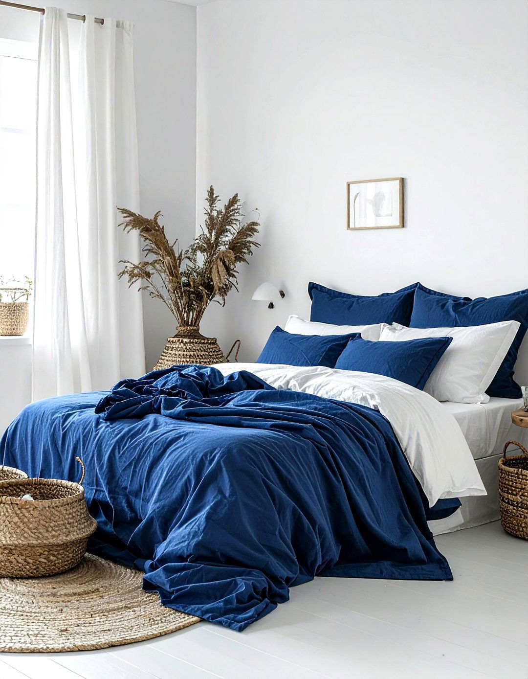 Indigo Crisp White Bedroom Palette - 30 cool color scheme ideas