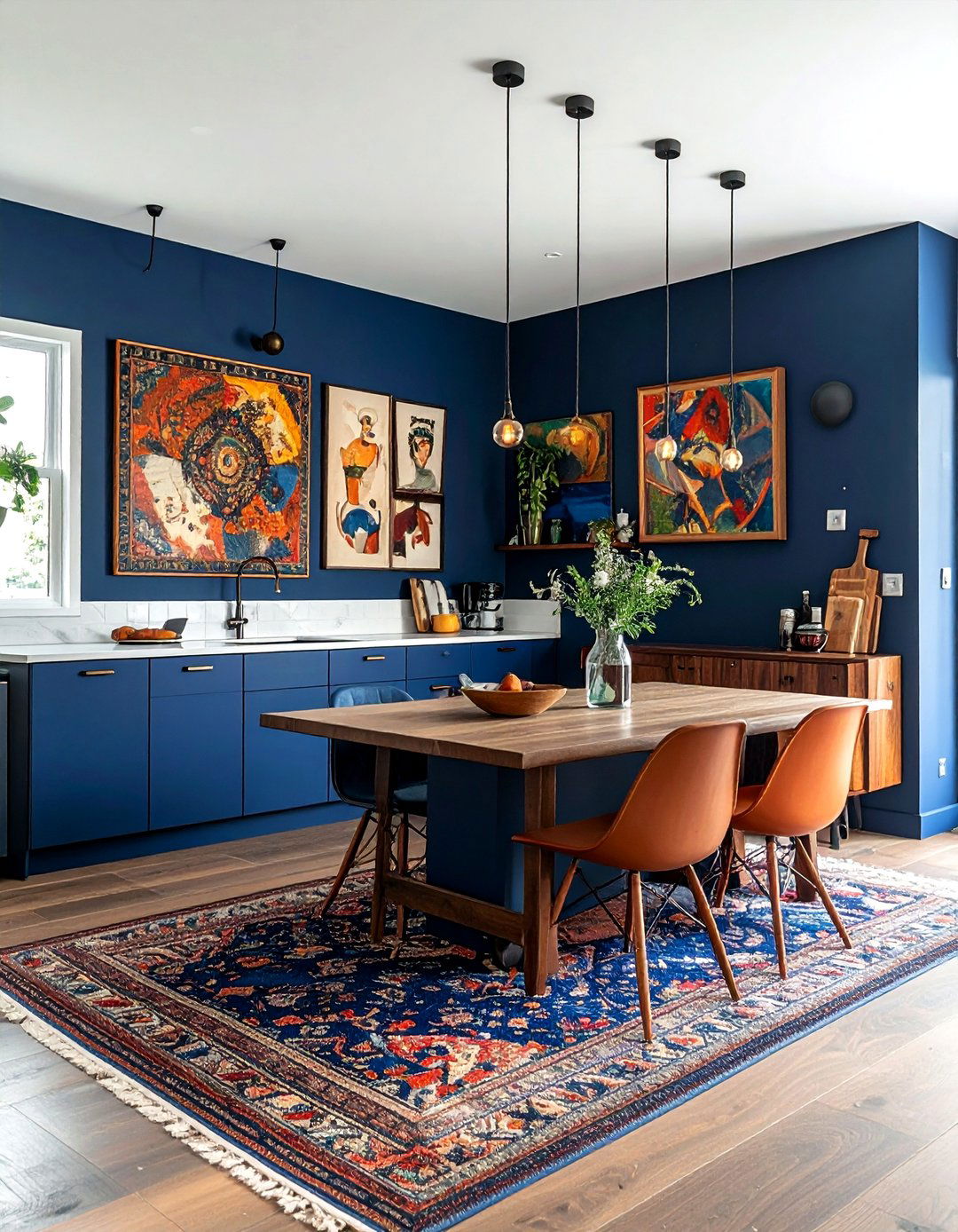 Indigo Eclectic Kitchen - 30 blue kitchen decor ideas