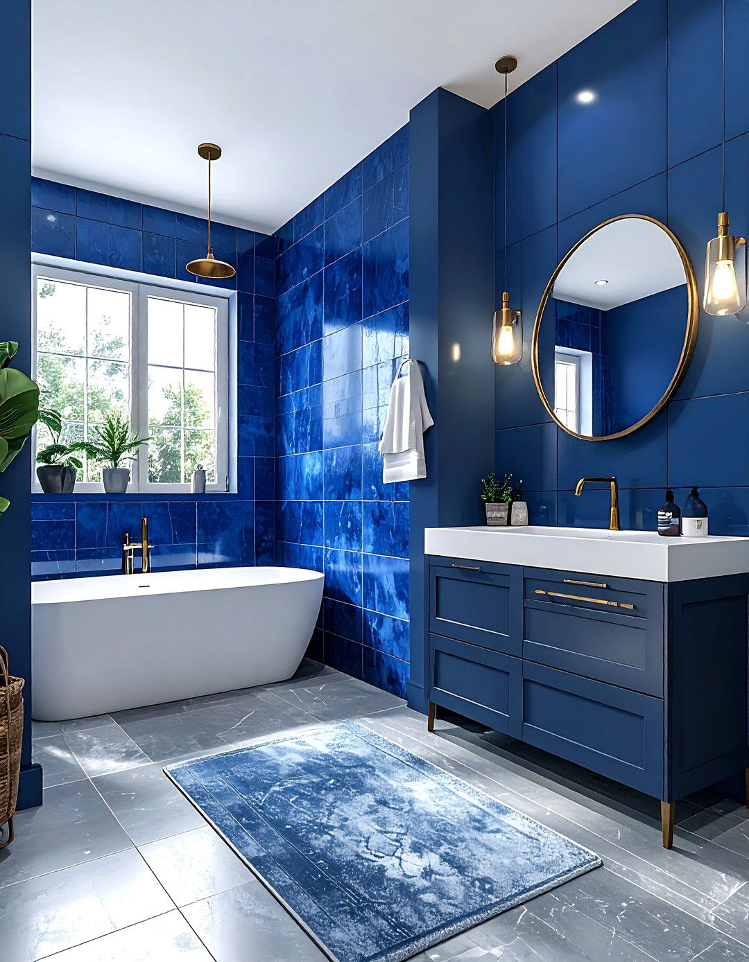 Indigo blue bathroom - 30 blue bathroom design ideas