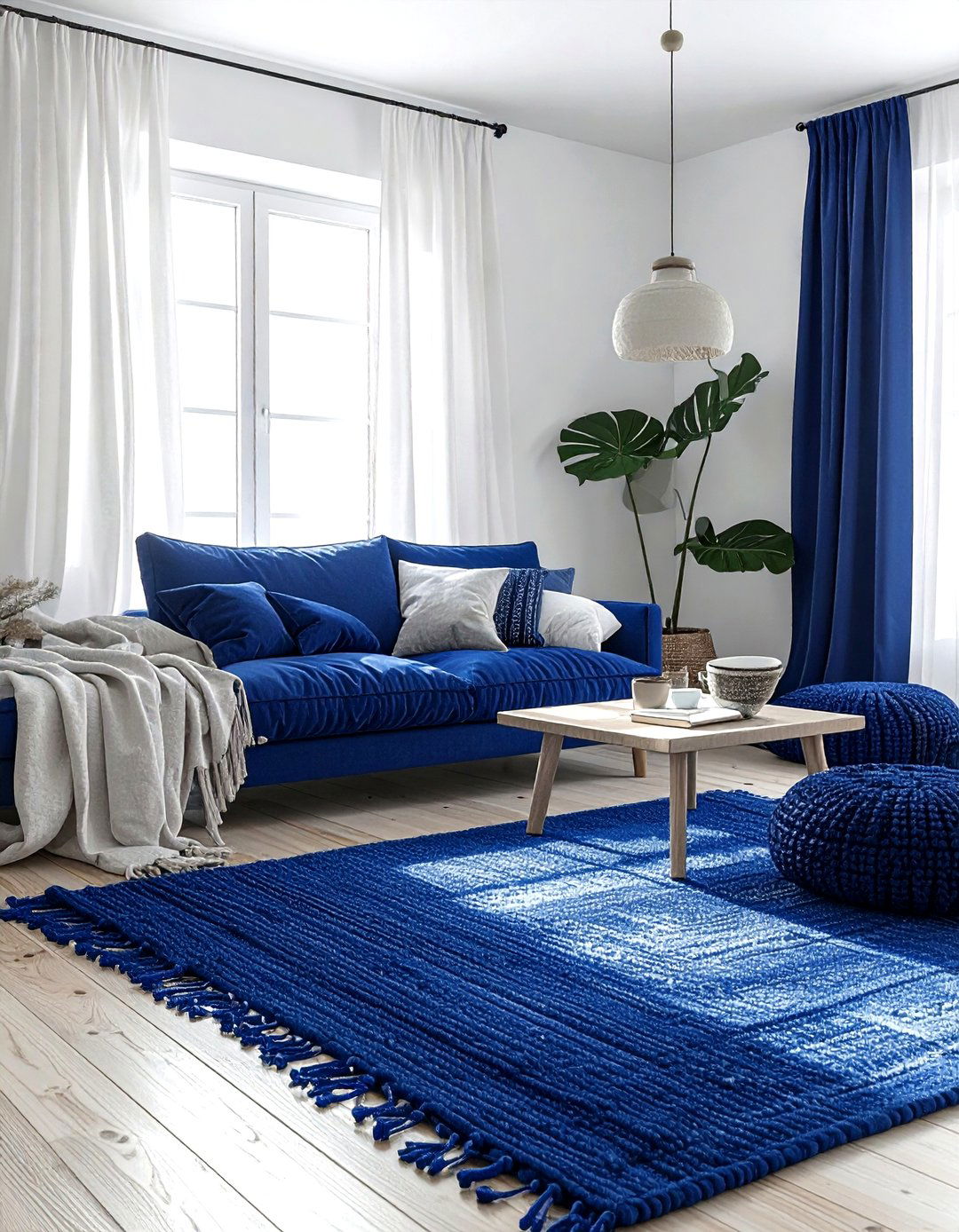 Indigo blue minimalist living room - 30 minimalist blue living room ideas