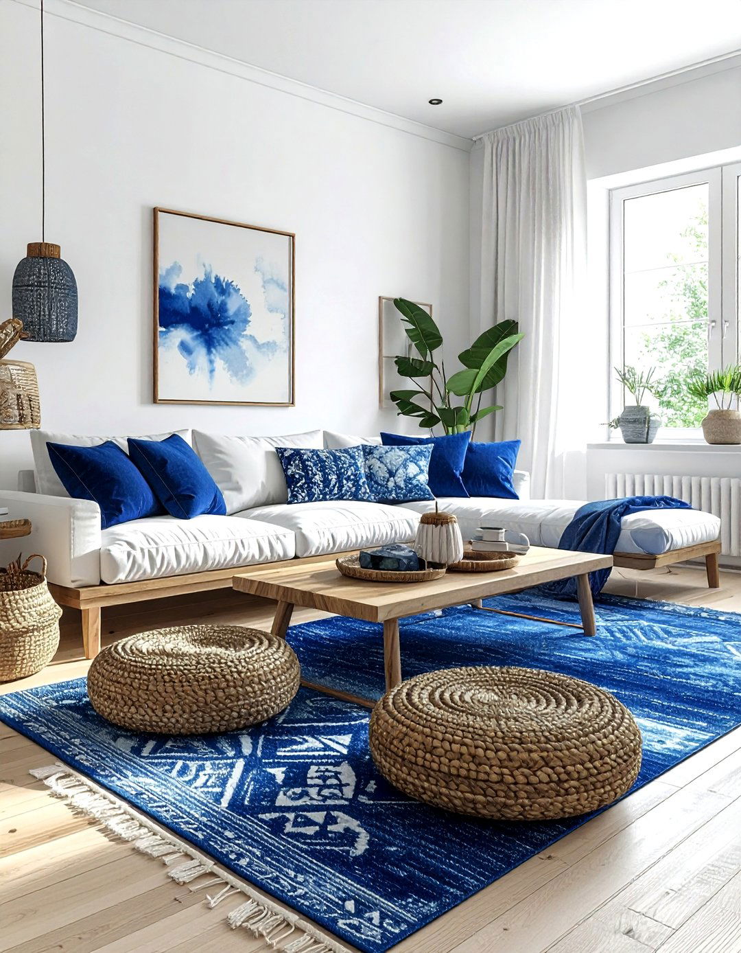 Indigo bohemian living room - 30 bohemian blue living room ideas