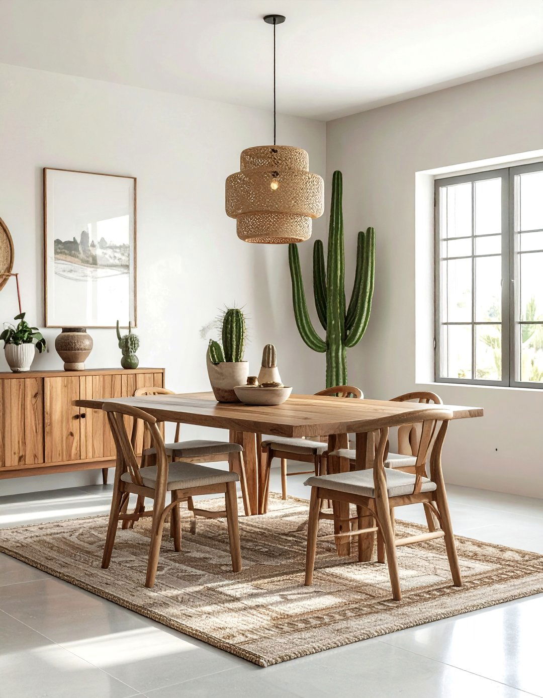 Indoor Cactus Dining Decor - 30 Santa Fe dining room ideas