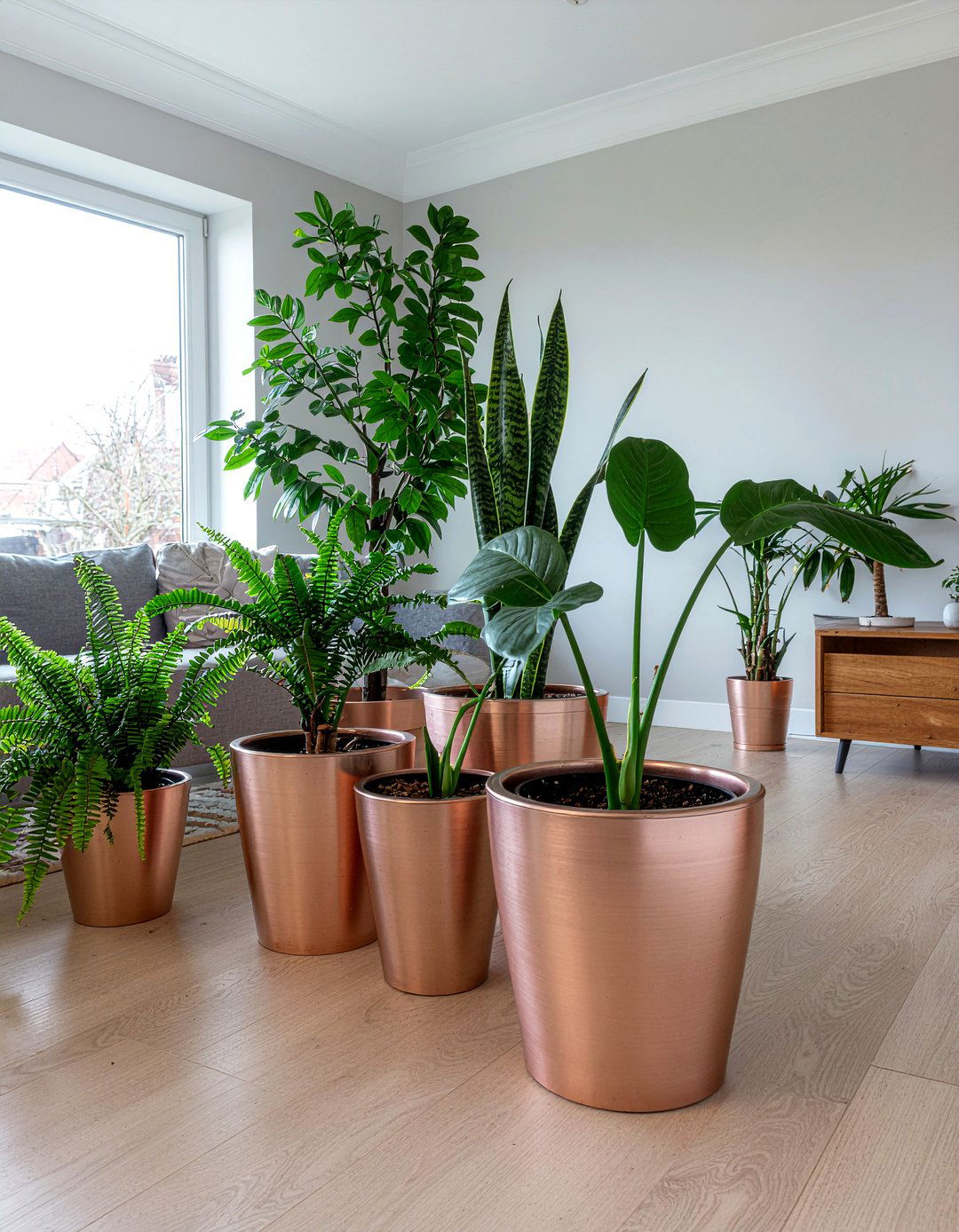 Indoor Garden Bronze Planter Pots - 30 bronze accent living room ideas