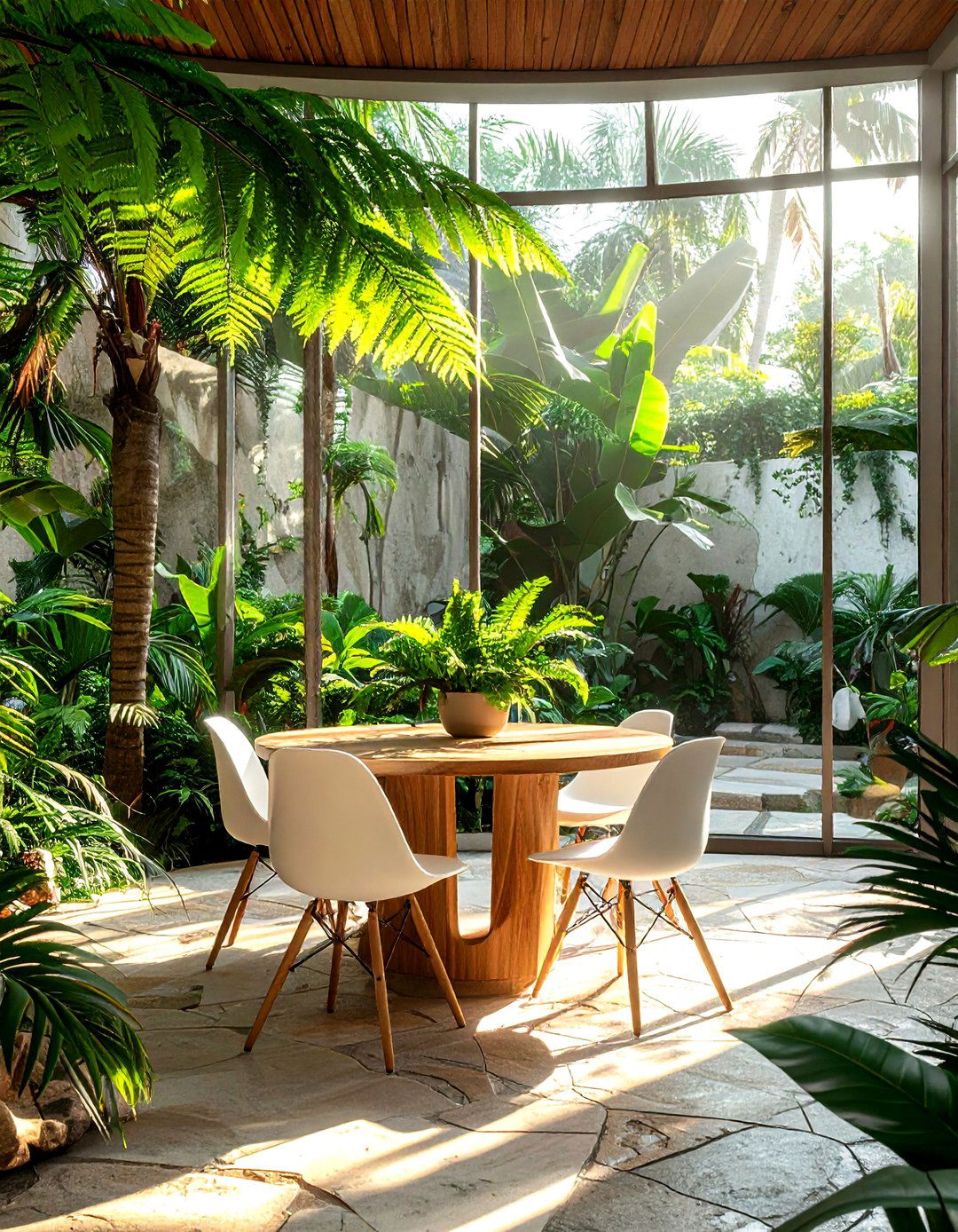 Indoor Garden Dining Area - 30 Brazilian dining room ideas