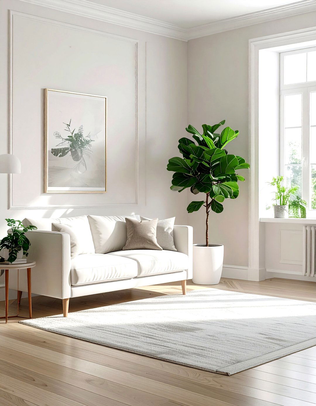 Indoor Greenery Decor - 30 taupe and white living room ideas