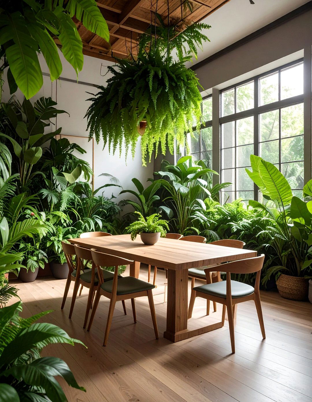 Indoor Jungle Dining Room - 30 tropical dining room ideas