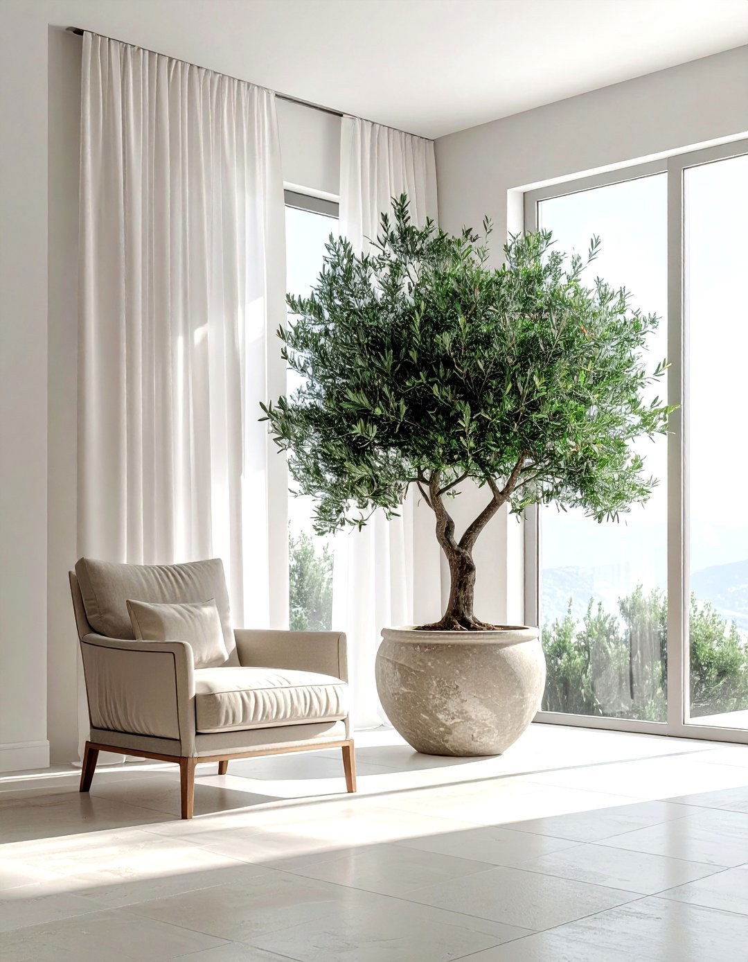 Indoor Olive Tree - 30 modern traditional decor ideas