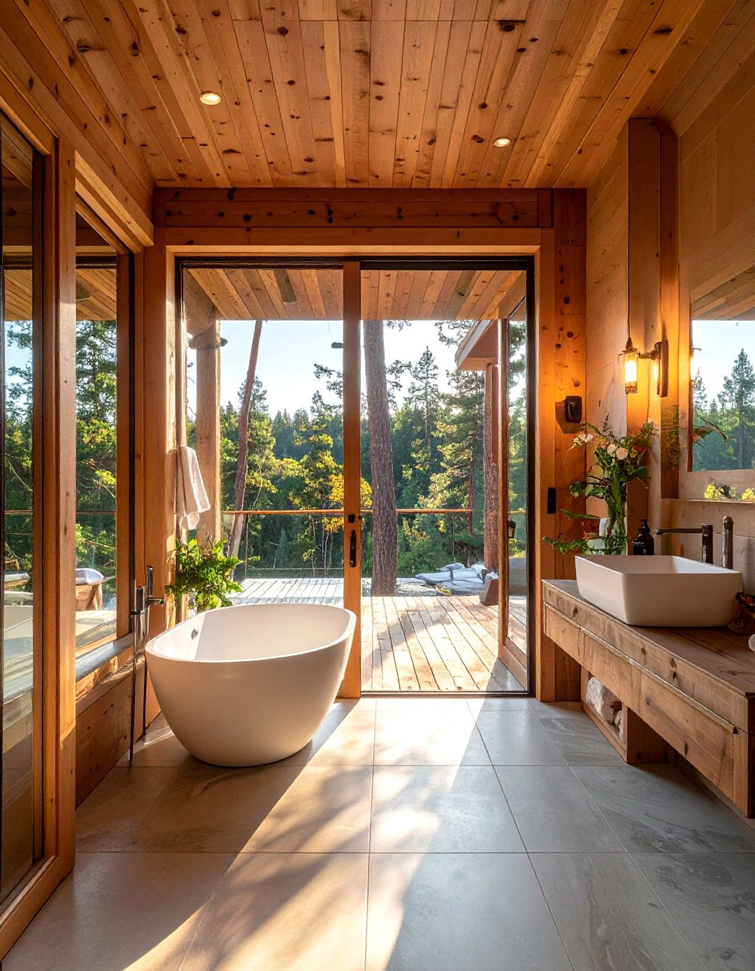 Indoor Outdoor Bathroom - 30 cabin bathroom ideas