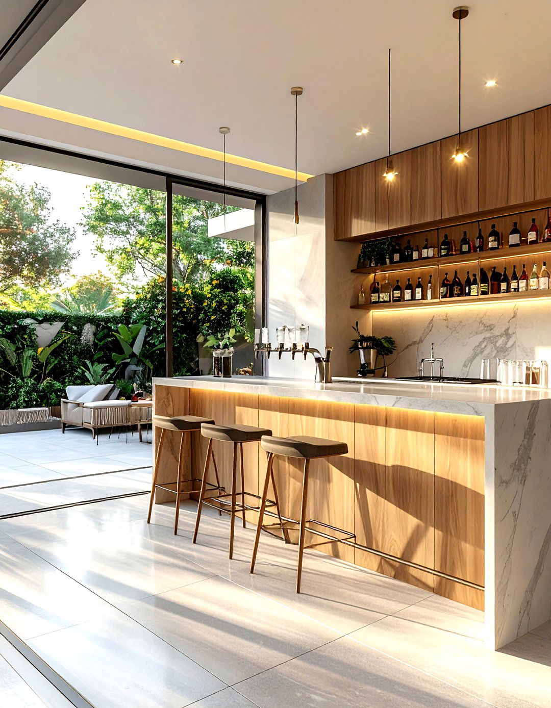 Indoor Outdoor Beverage Bar - 30 kitchen beverage center ideas