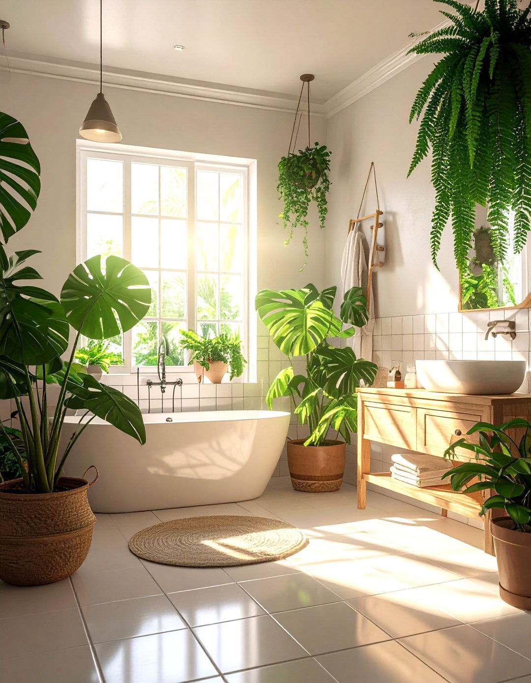 Indoor Plant Bathroom - 30 natural light bathroom ideas