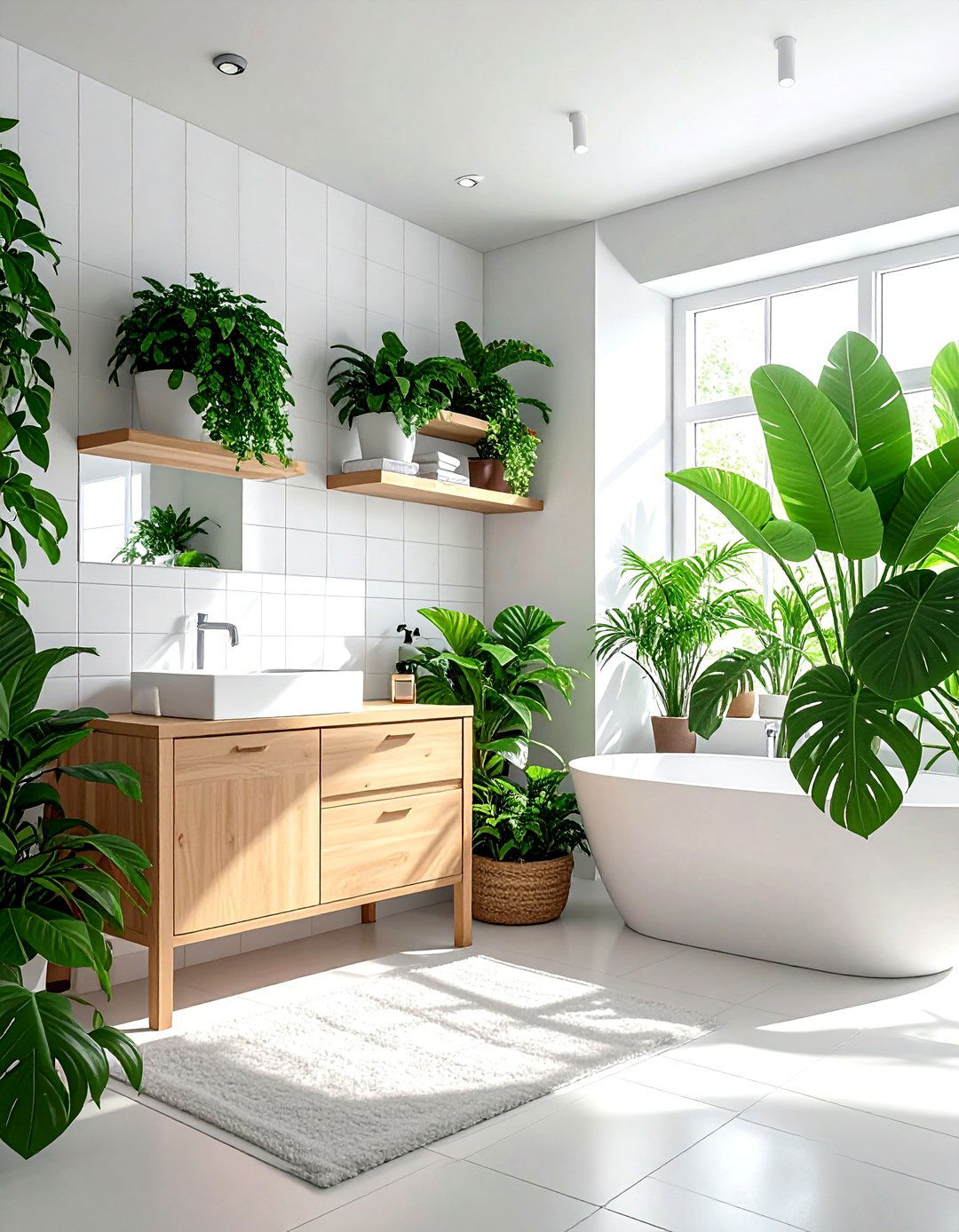 Indoor Plant Bathroom - 30 mid-century modern bathroom ideas
