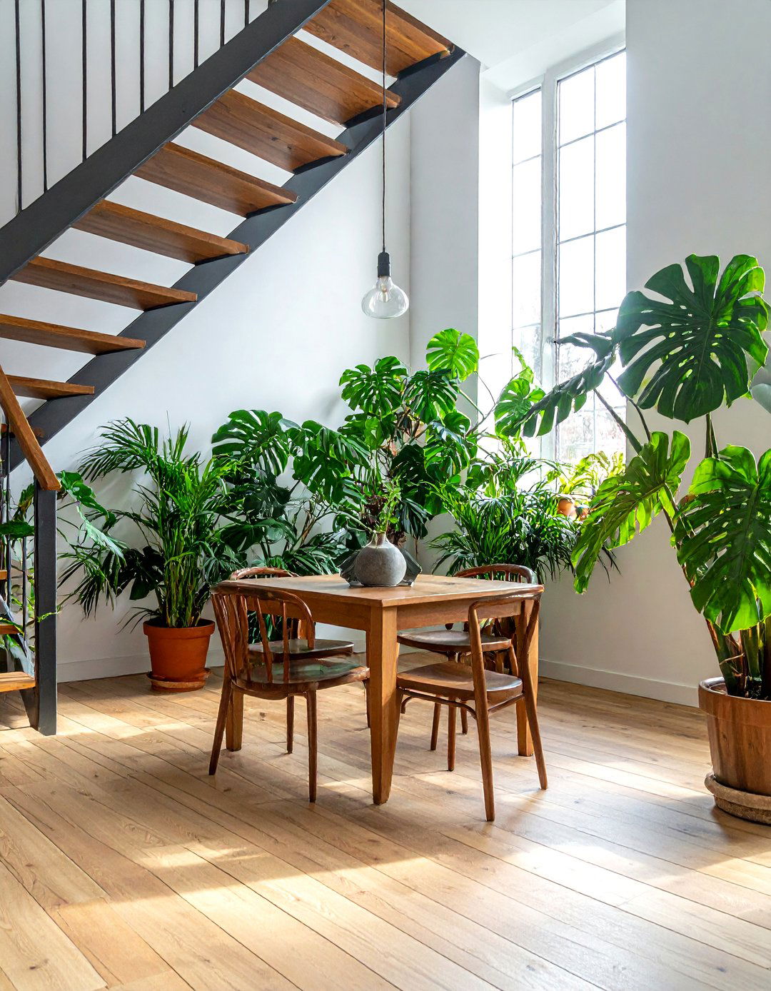 Indoor Plant Decor - 30 under stairs dining ideas