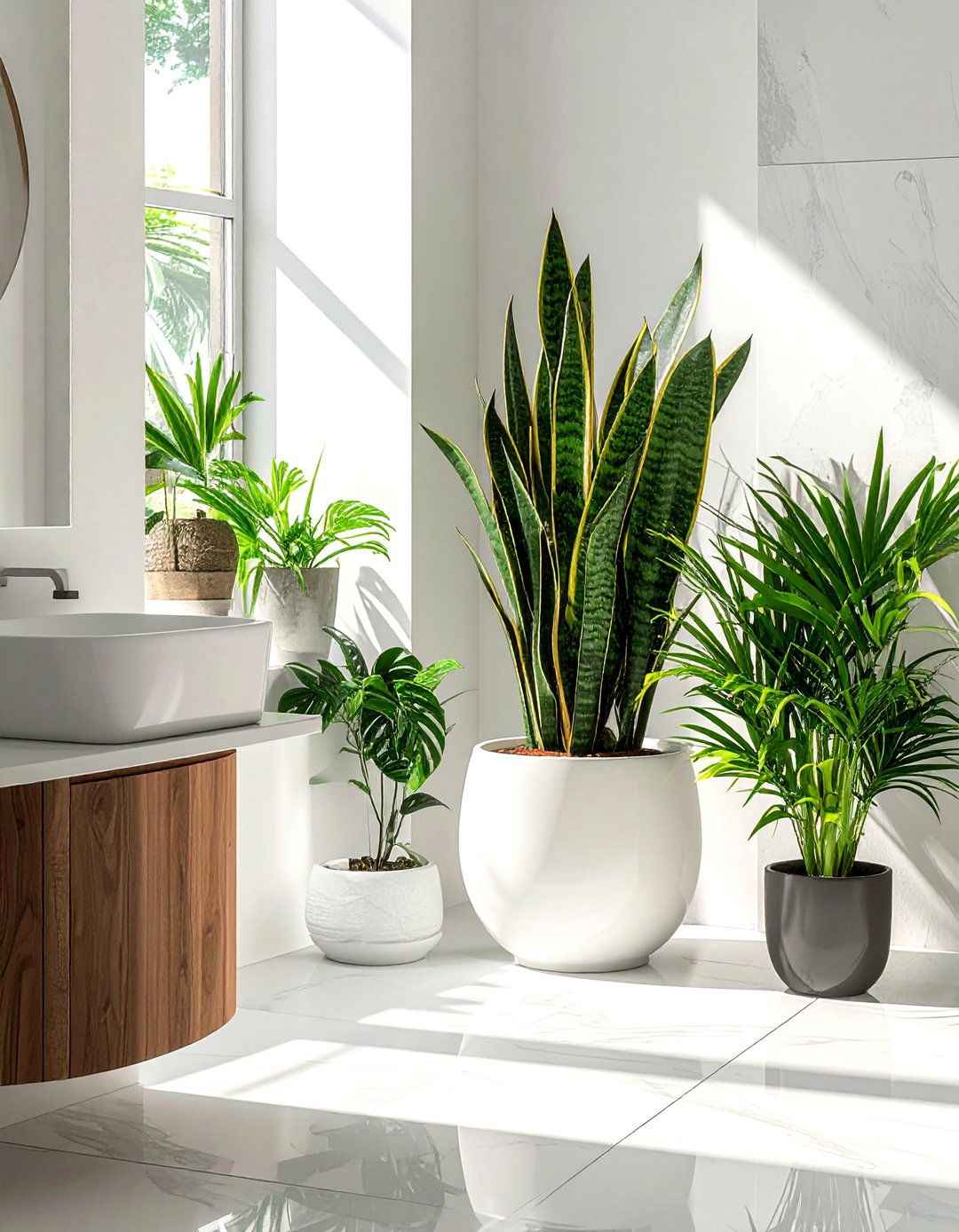 Indoor Potted Plants - 30 bathroom finishing touches ideas