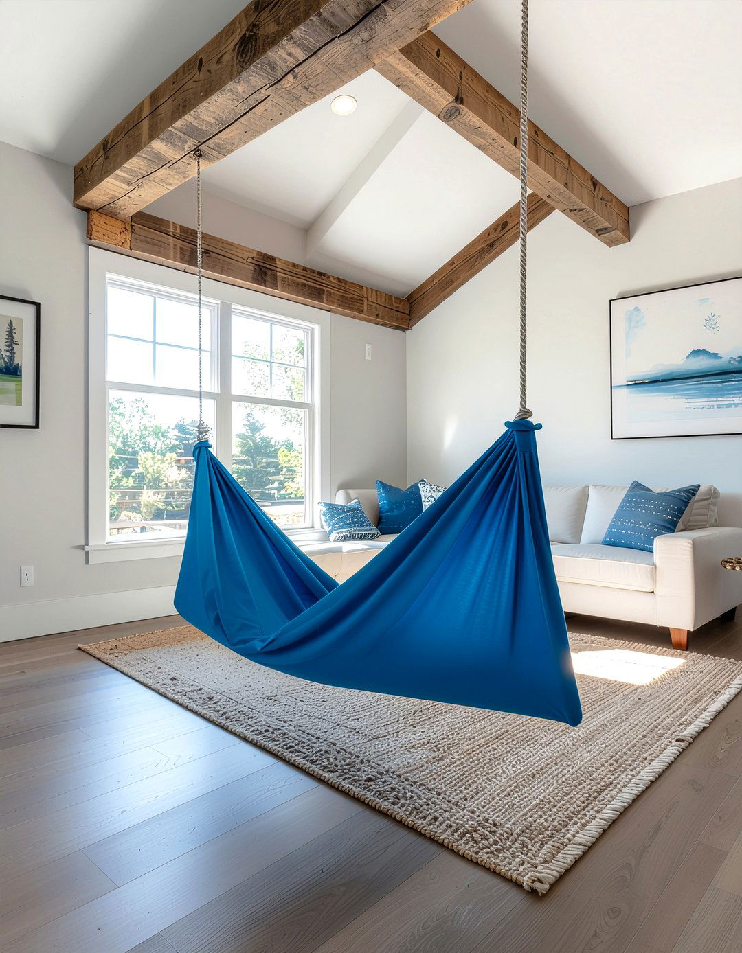 Indoor Sensory Swing - 30 toddler friendly living room ideas