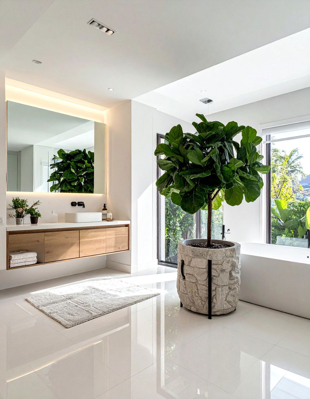 Indoor Tree Bathroom - 30 botanical bathroom ideas