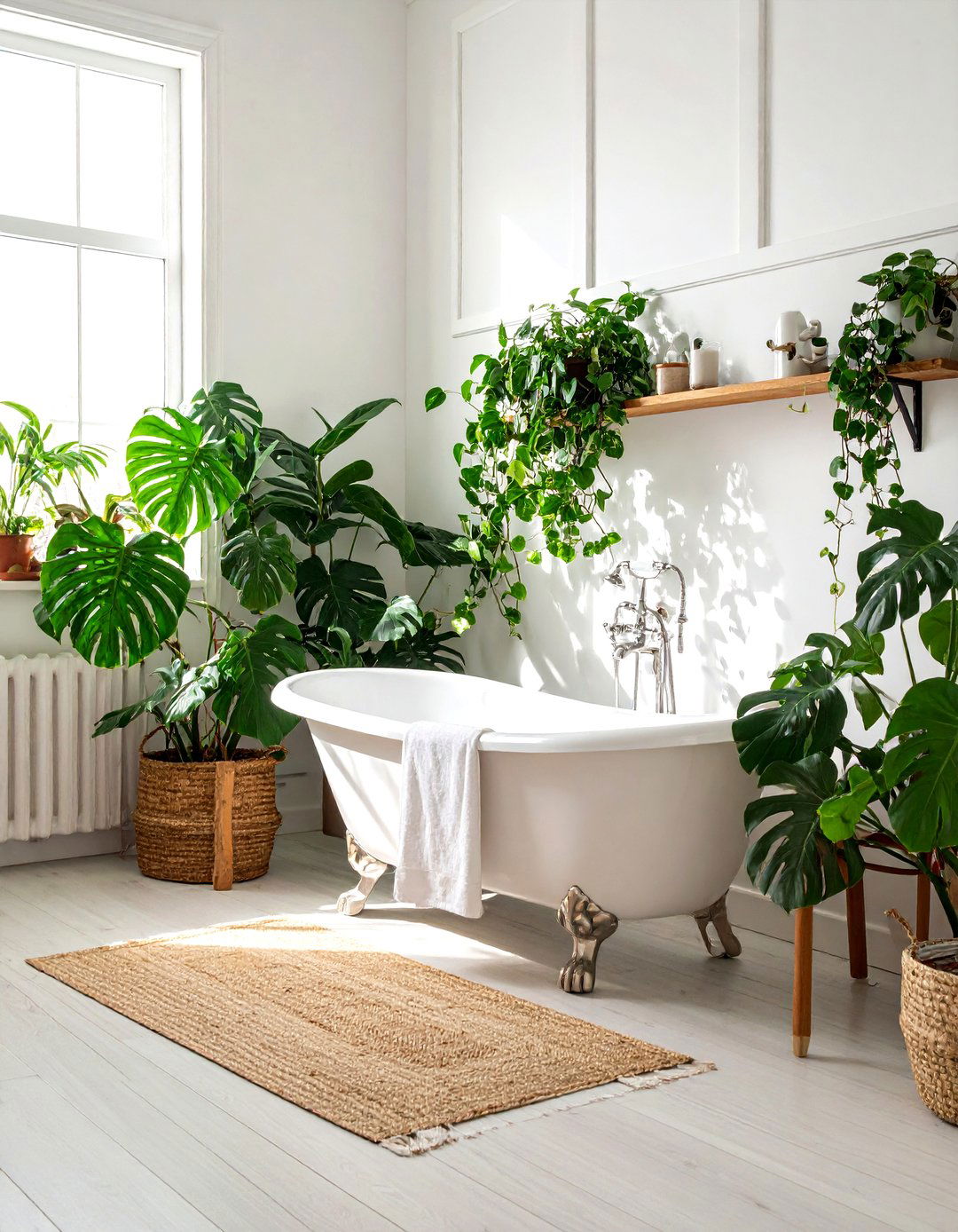 Indoor Tropical Plants - 30 eclectic bathroom ideas