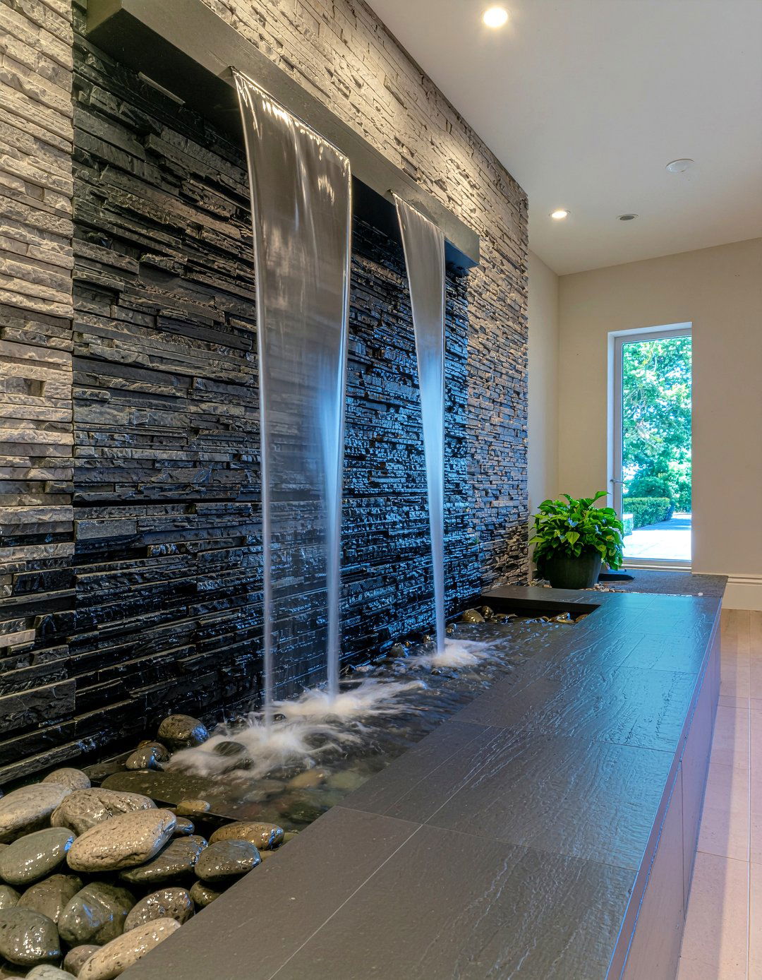 Indoor Water Feature - 30 retreat living room ideas