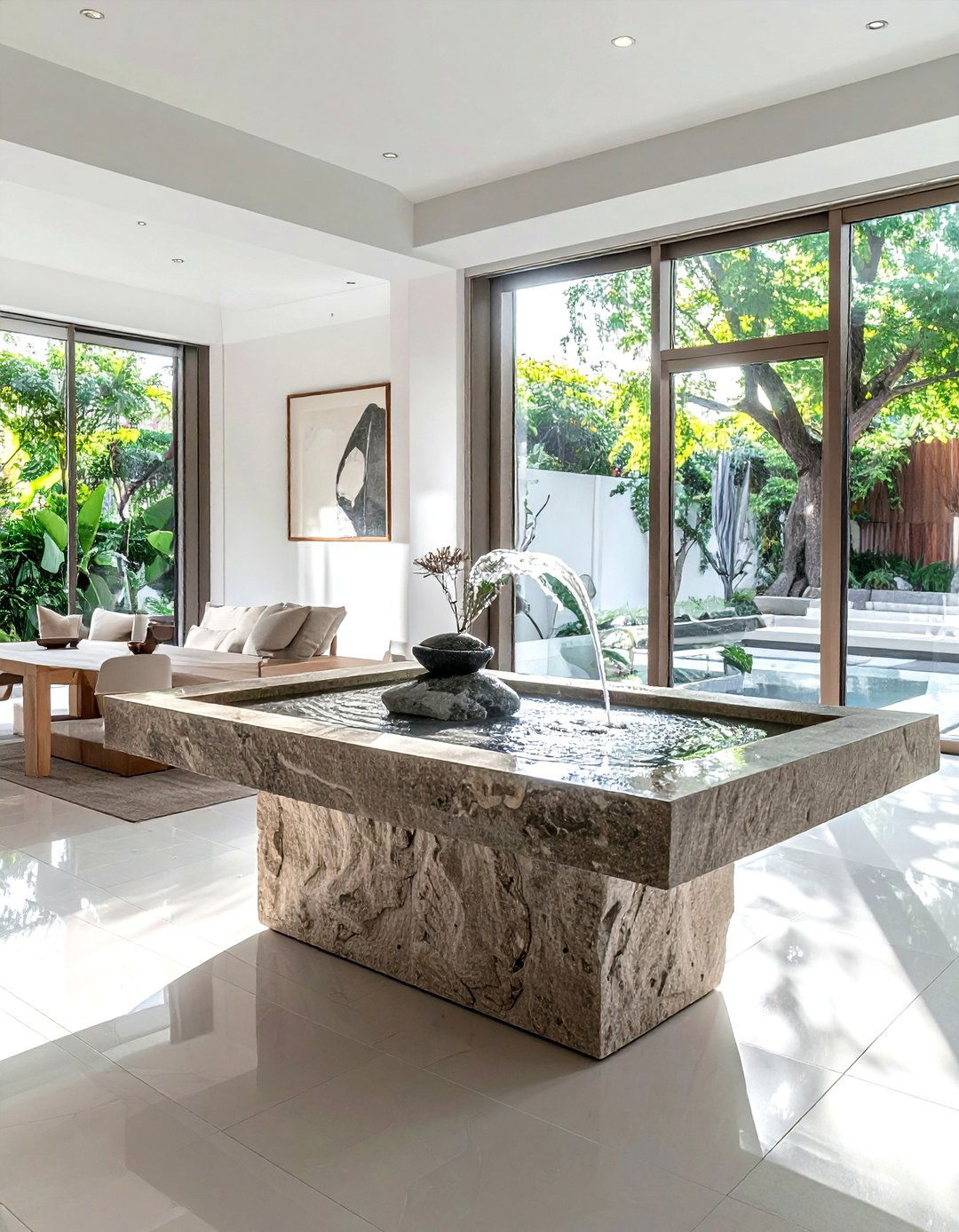 Indoor Water Feature - 30 zen dining room ideas