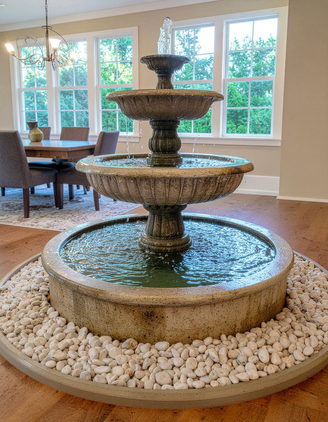 Indoor Water Fountain - 30 Balinese dining room ideas