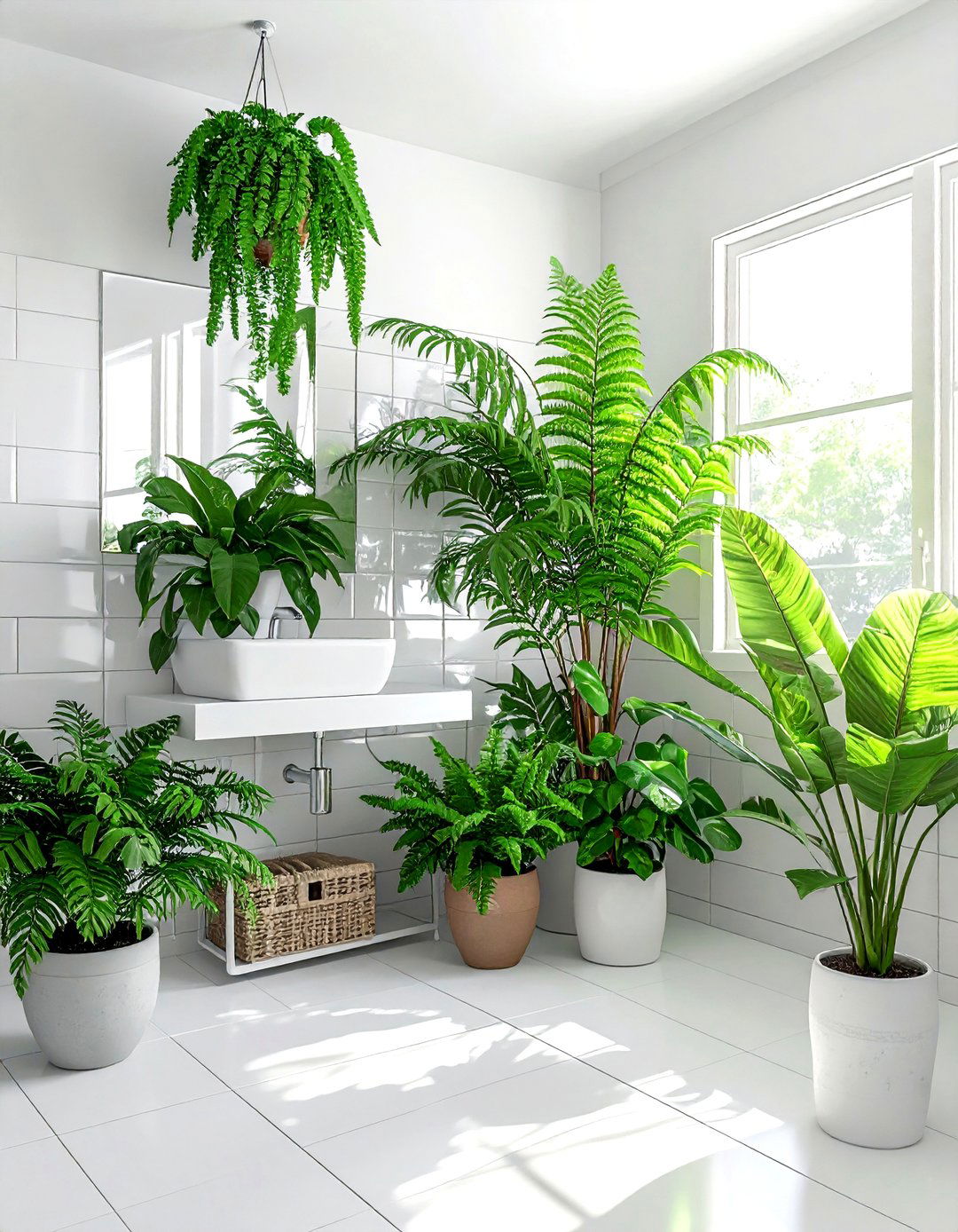 Indoor bathroom plants - 30 spa-like master bathroom ideas