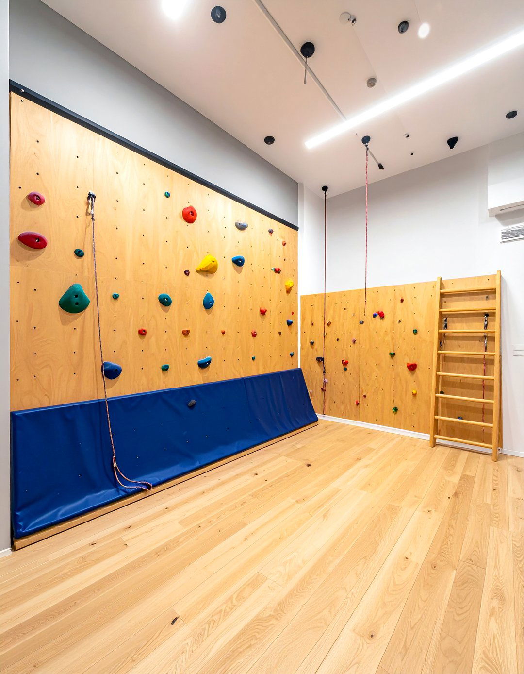 Indoor climbing wall - 30 playroom decor ideas