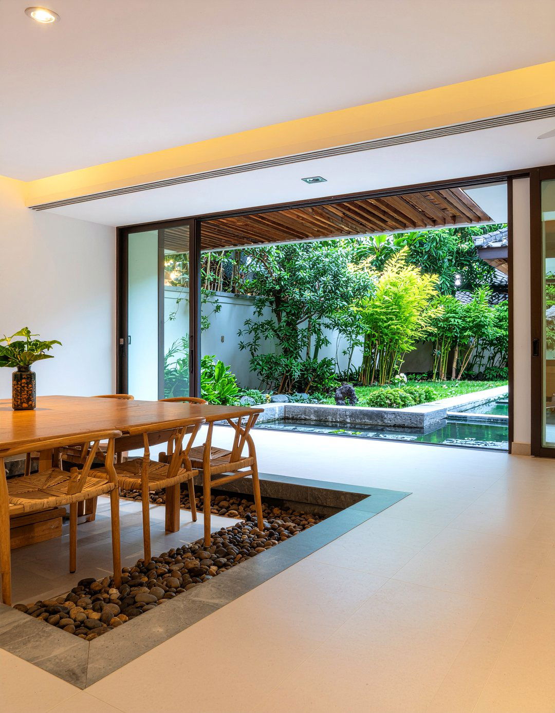 Indoor garden dining room - 30 Chinese dining room ideas