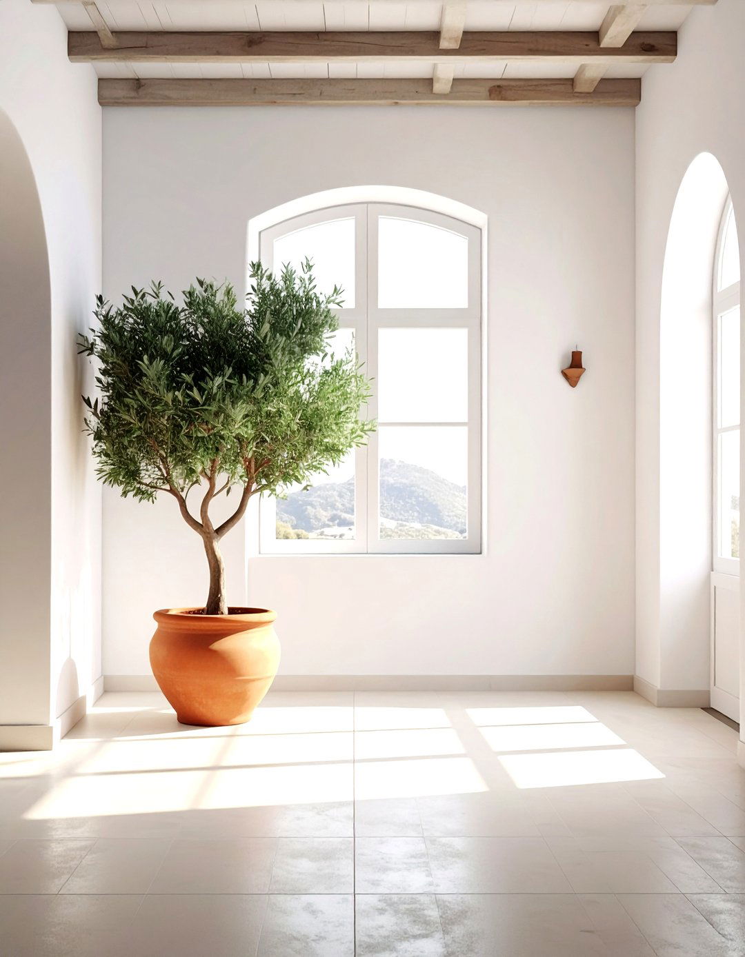 Indoor olive tree - 30 Mediterranean home decor ideas