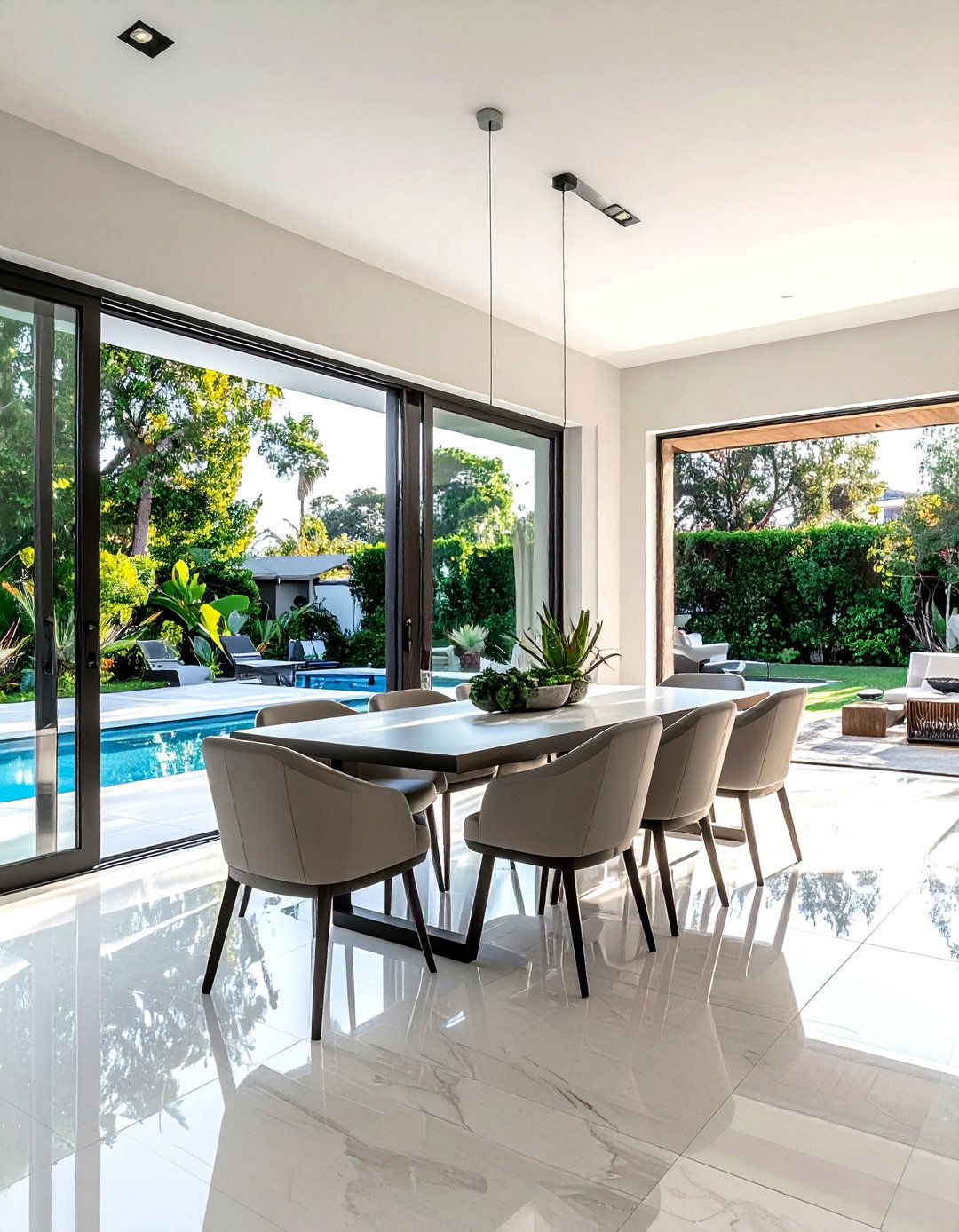 Indoor outdoor dining space - 30 villa dining room ideas