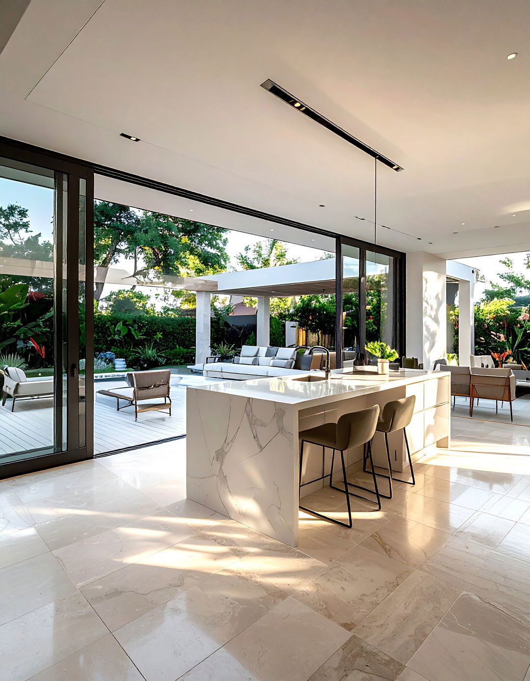 Indoor outdoor kitchen - 30 spacious kitchen ideas