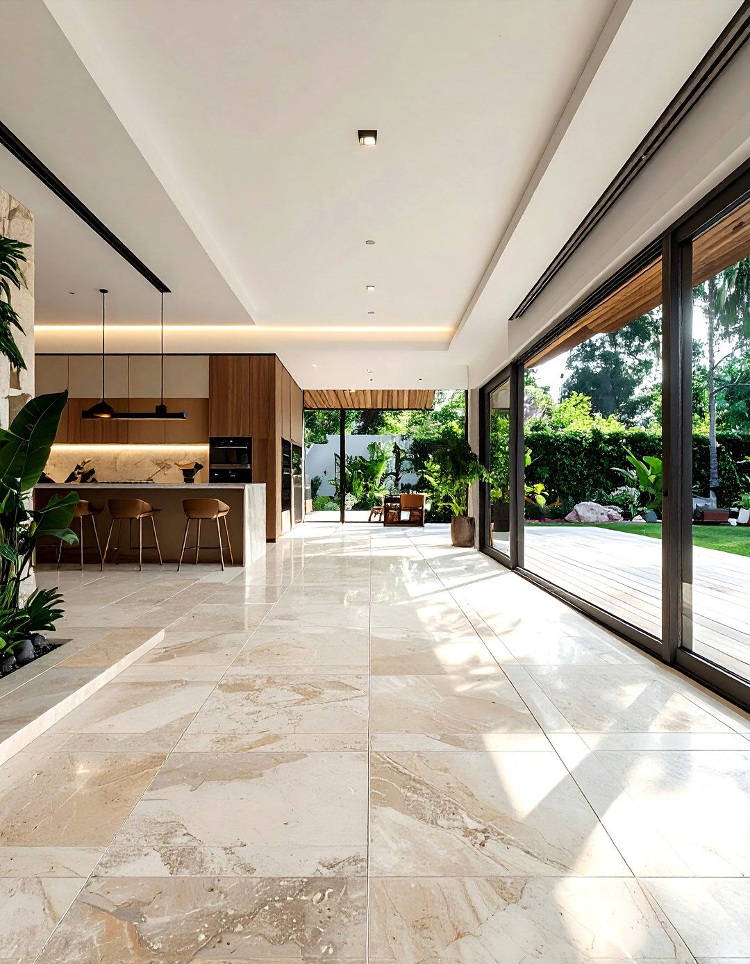 Indoor outdoor limestone floor - 30 limestone floor kitchen ideas