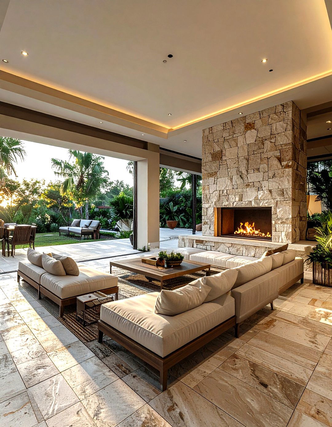 Indoor outdoor living space - 30 architect home decor ideas