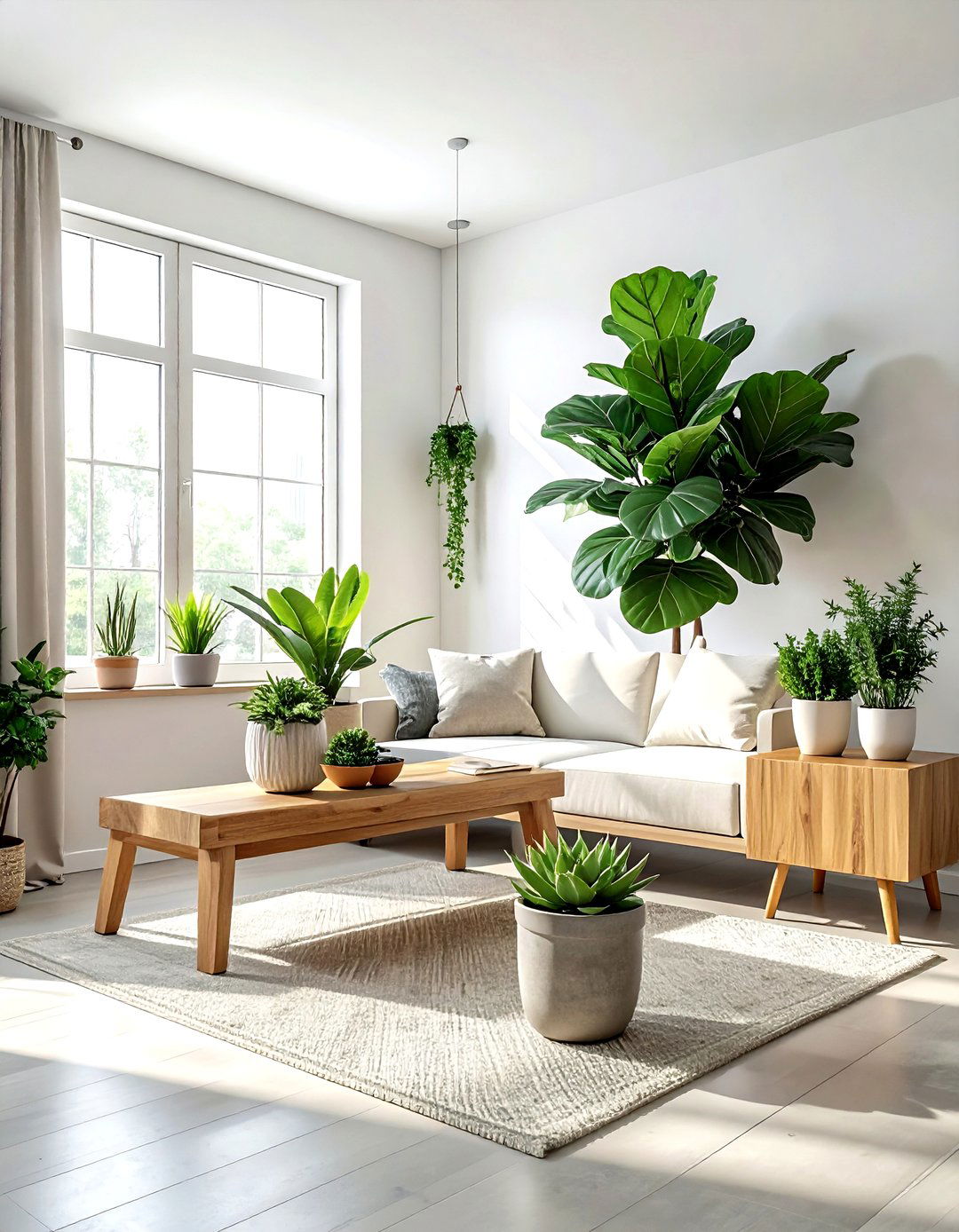 Indoor plant arrangement - 30 living room hacks