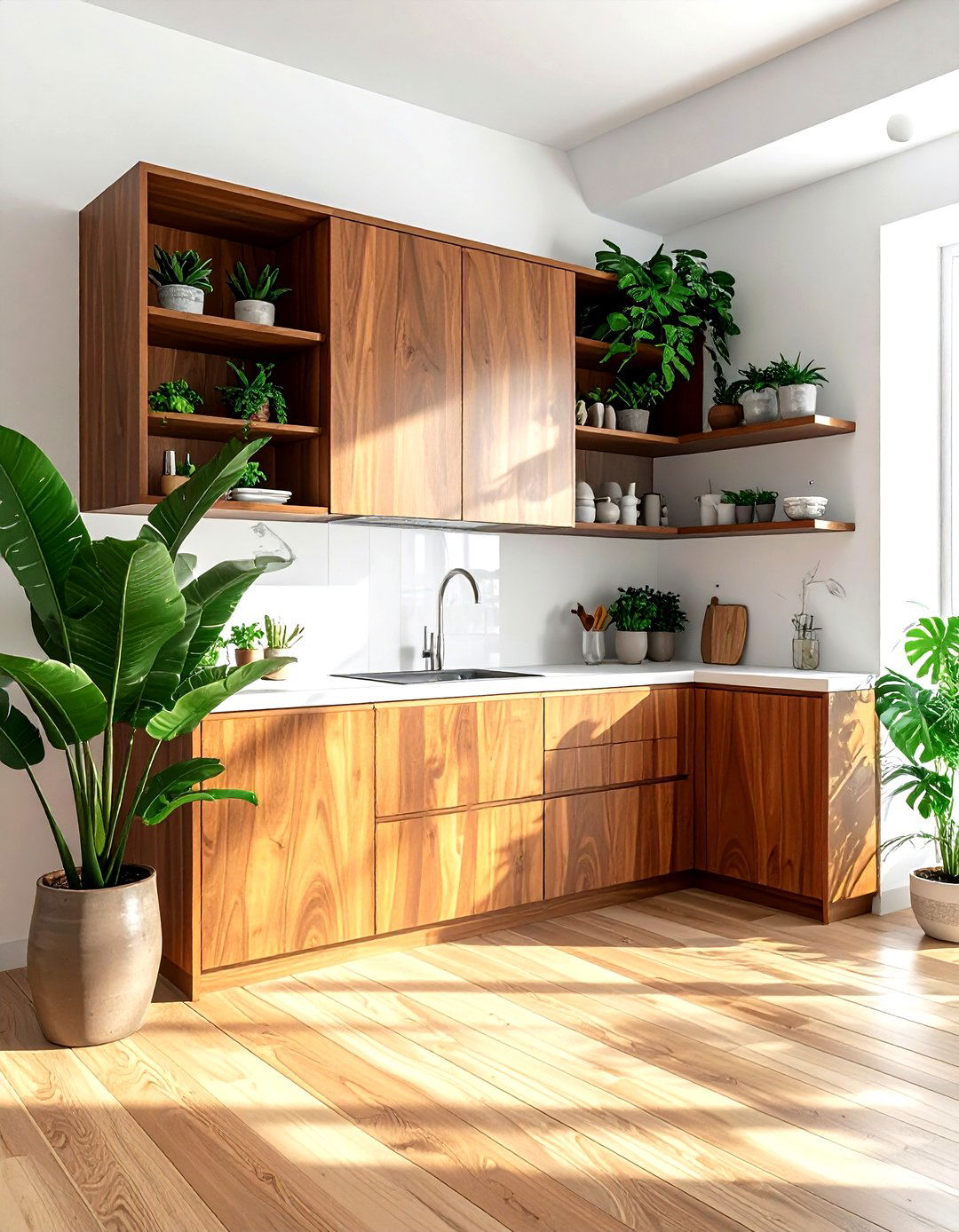 Indoor plant kitchen - 30 mid-century modern kitchen ideas