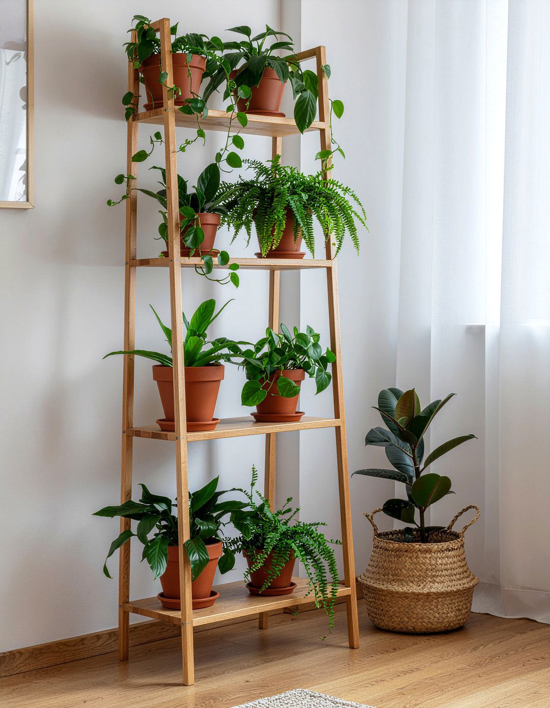 Indoor plant shelf - 30 bedroom hobby display ideas