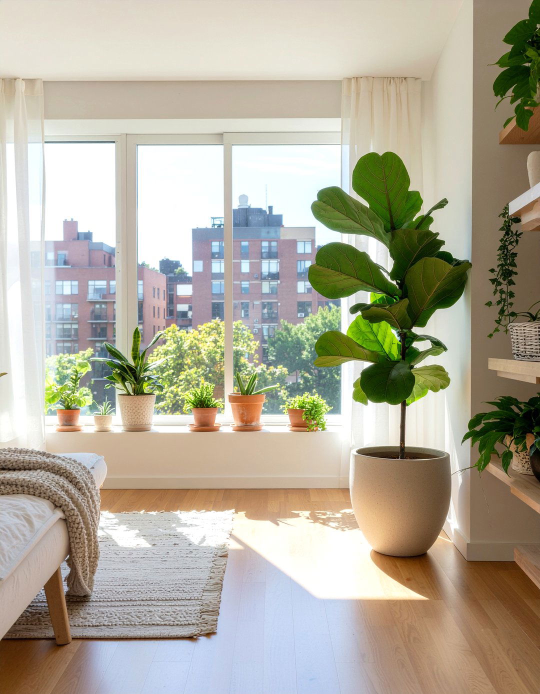 Indoor plants - 30 rental apartment living room ideas