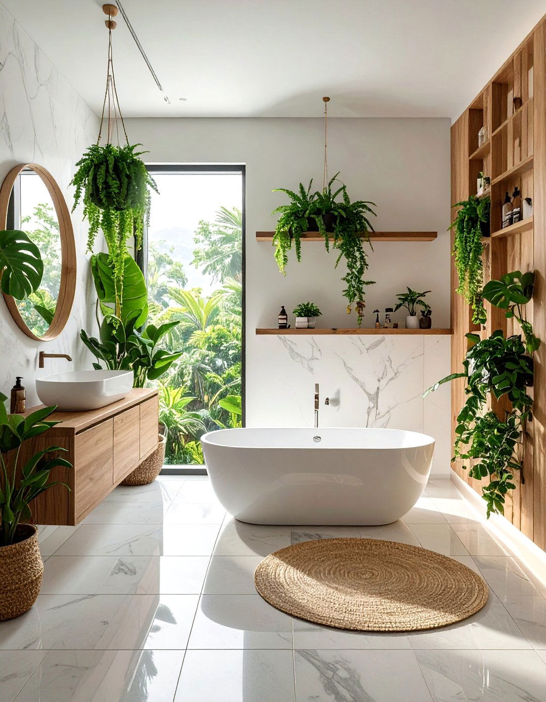 Indoor plants bathroom - 30 bathroom wellness ideas