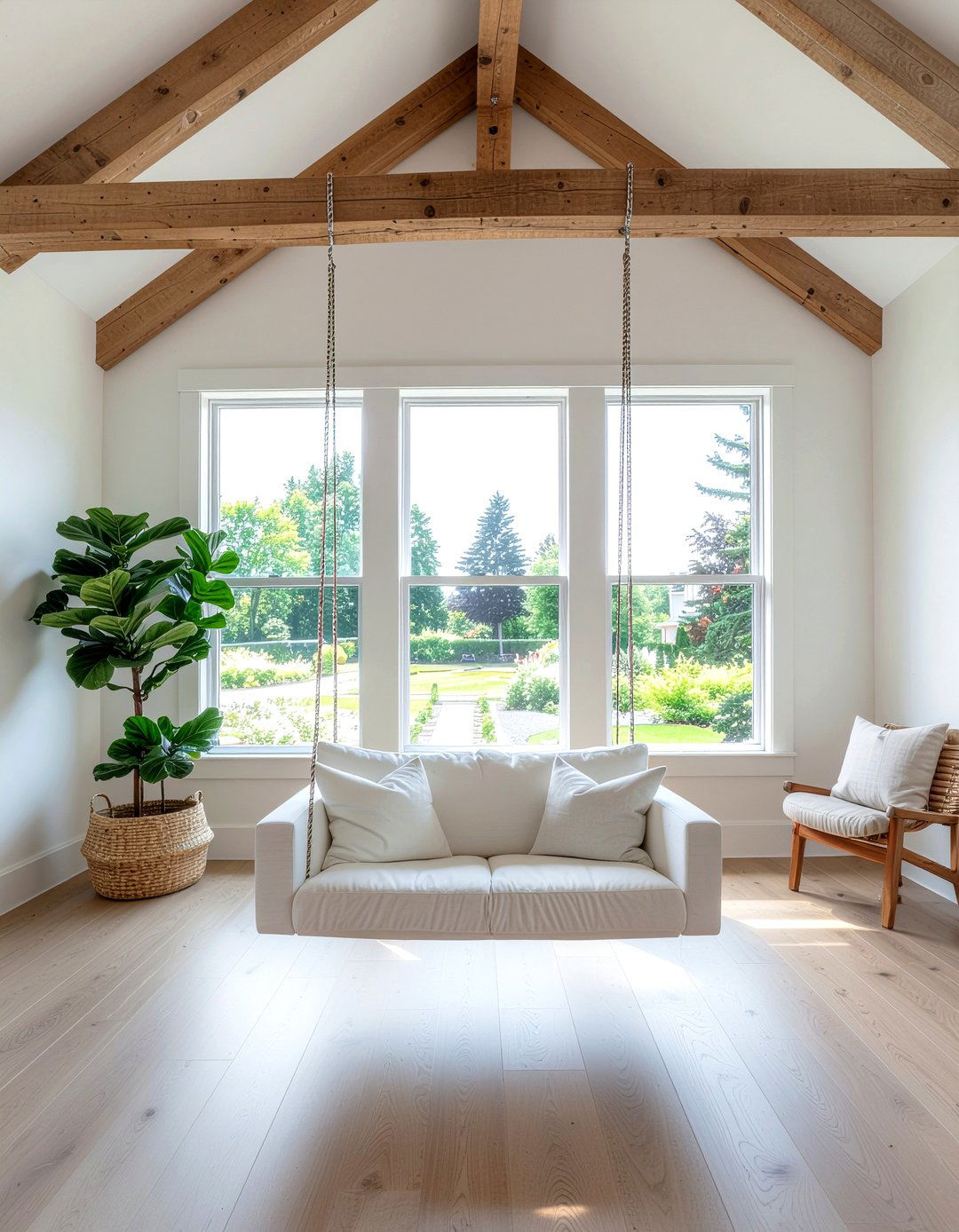 Indoor swing for kids - 30 kid friendly living room ideas