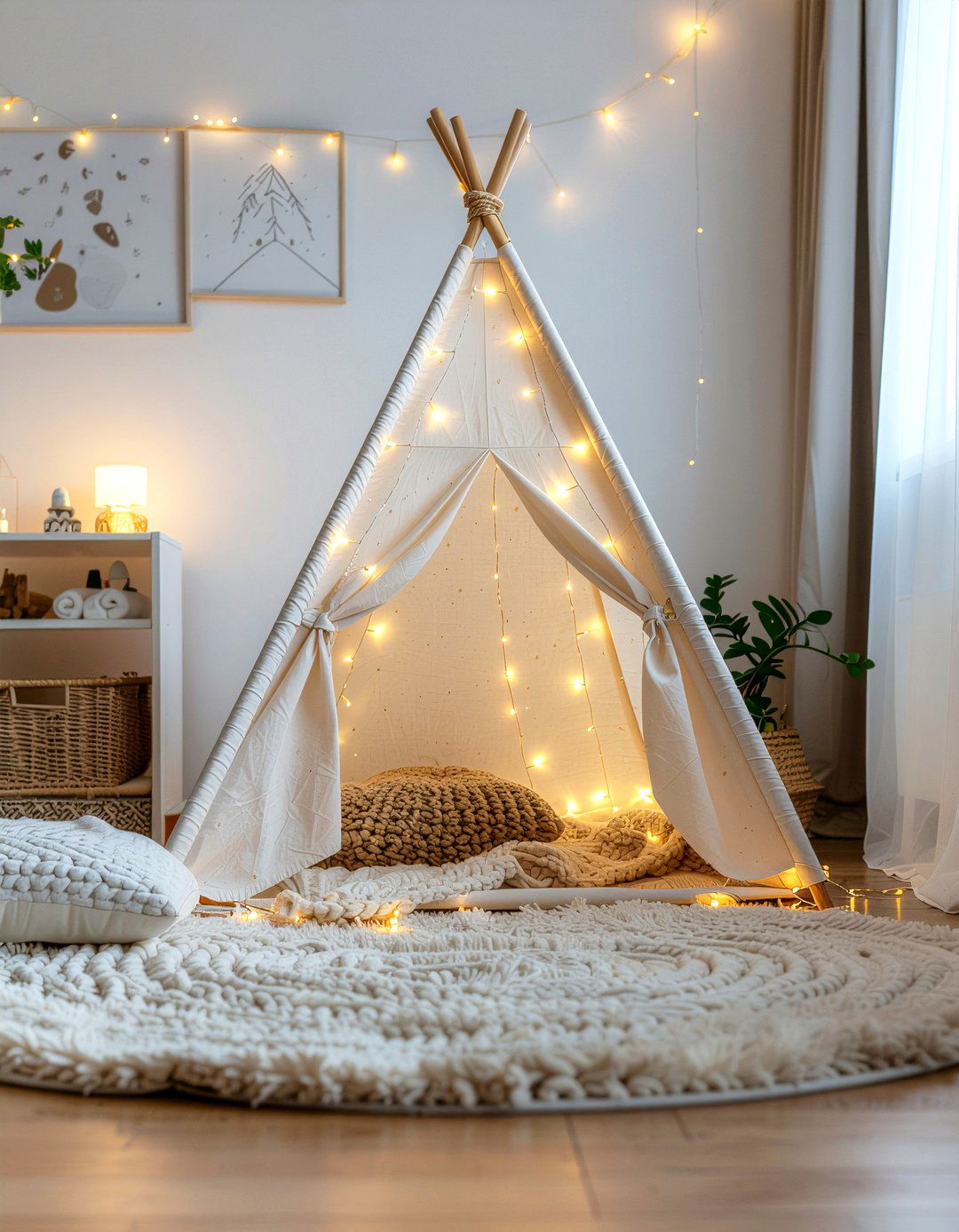 Indoor tent or teepee - 30 kid friendly living room ideas