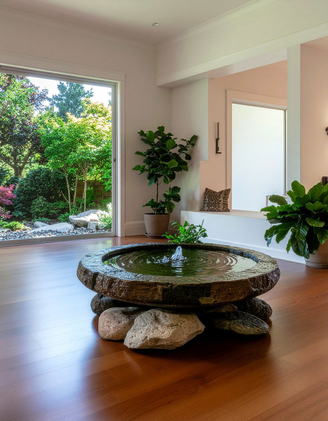 Indoor water feature living room - 30 sanctuary living room ideas