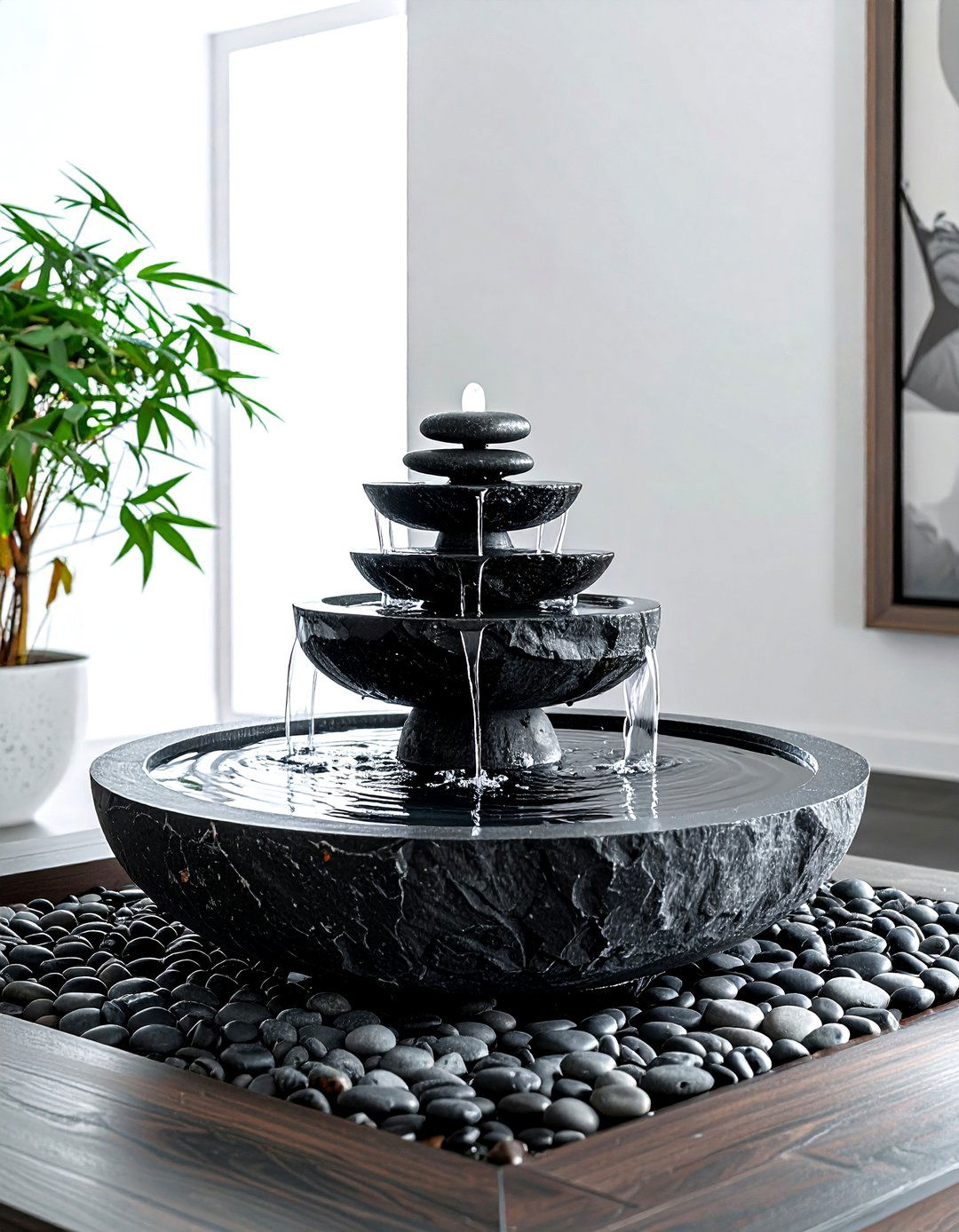 Indoor water fountain - 30 calming decor ideas