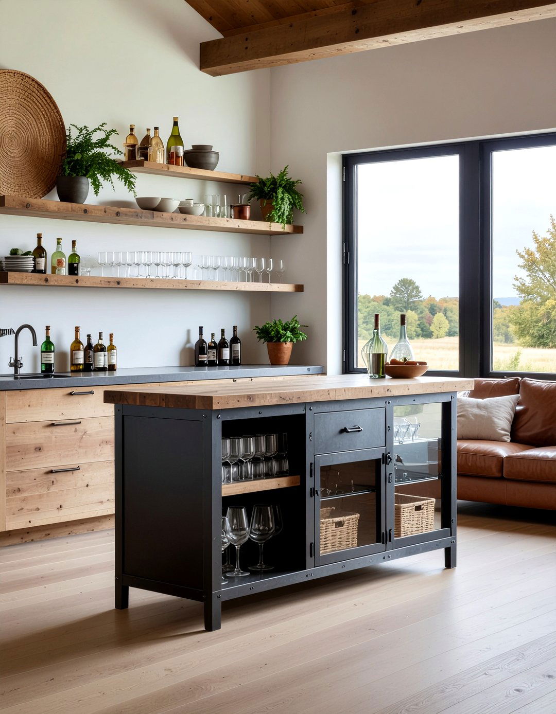 Industrial Bar Cabinet - 30 living room rustic furniture ideas