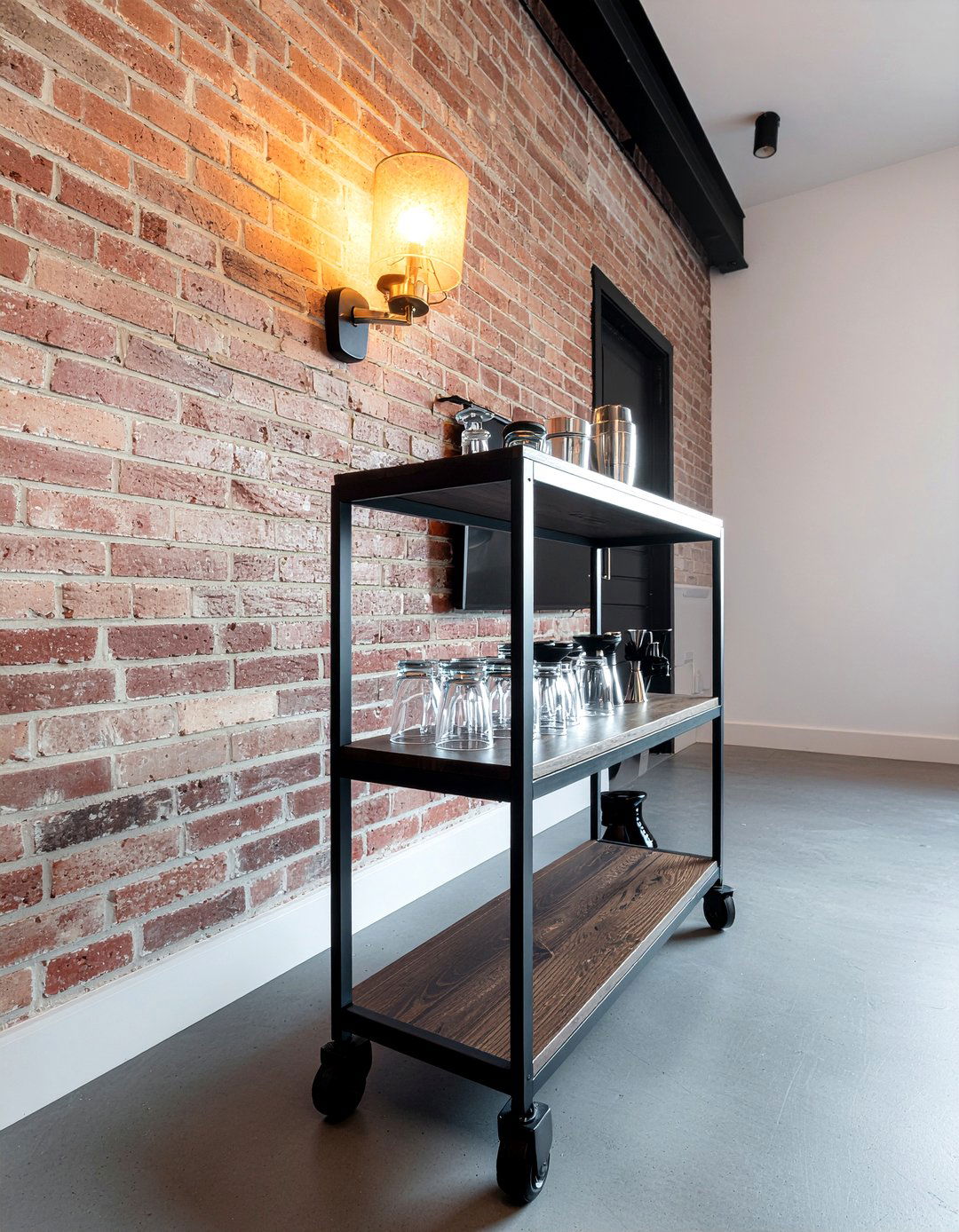 Industrial Bar Cart - 30 living room bar cart ideas