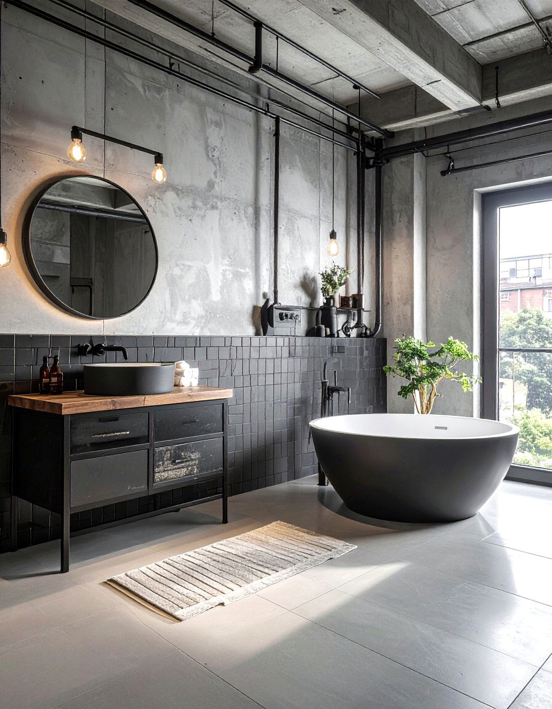 Industrial Bathroom Black Grout - 30 black grout bathroom ideas