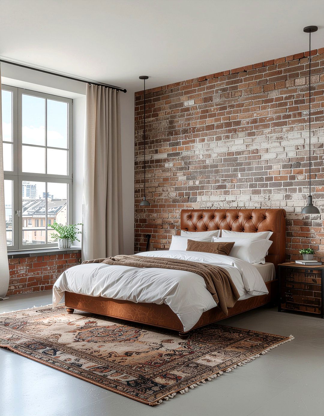 Industrial Bedroom Brick Wall - 30 bedroom warm settings