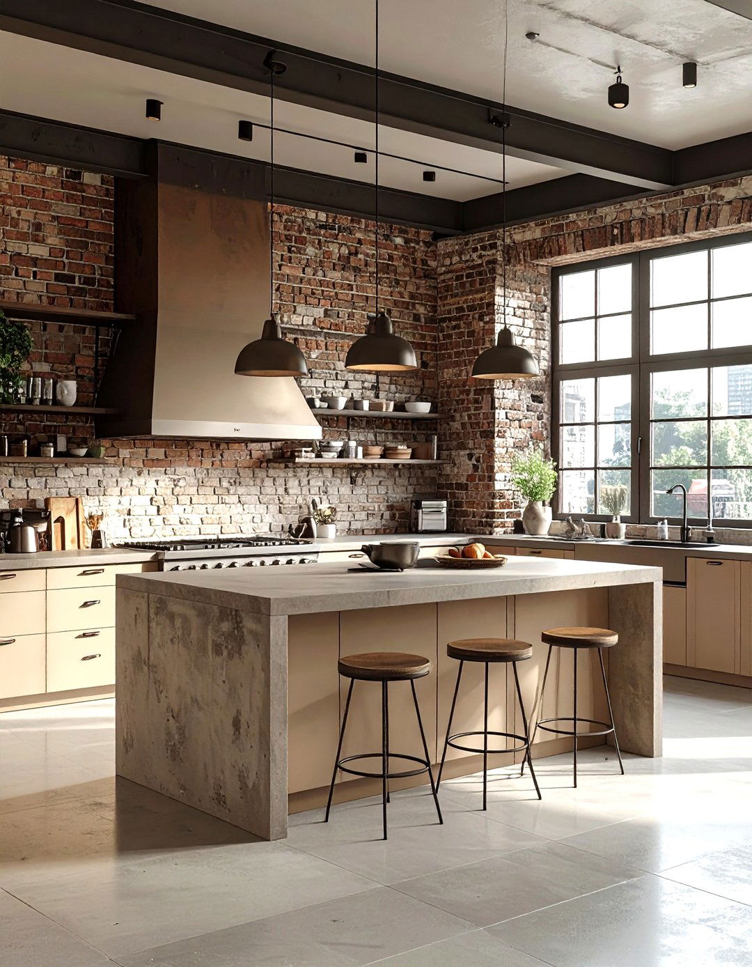 Industrial Beige Kitchen - 30 warm beige kitchen ideas